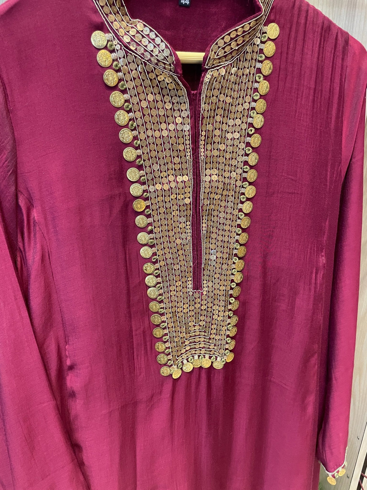 Mul Chanderi Zardozi Embroidered Suit Set - J.BEHARI