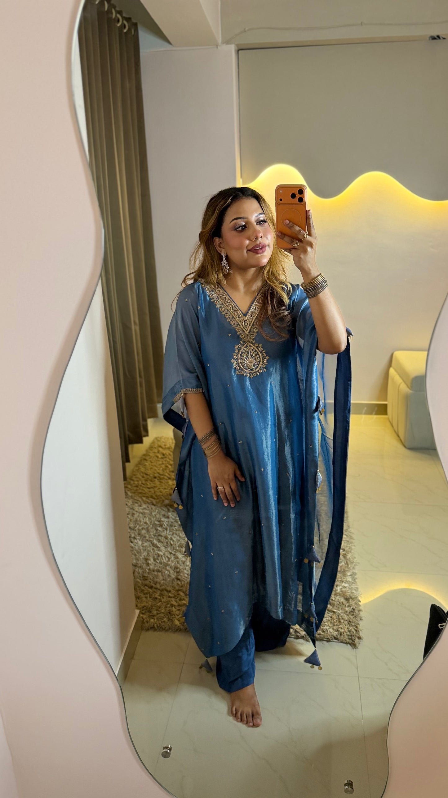 Royal Drape Embellished Tissue Kaftan