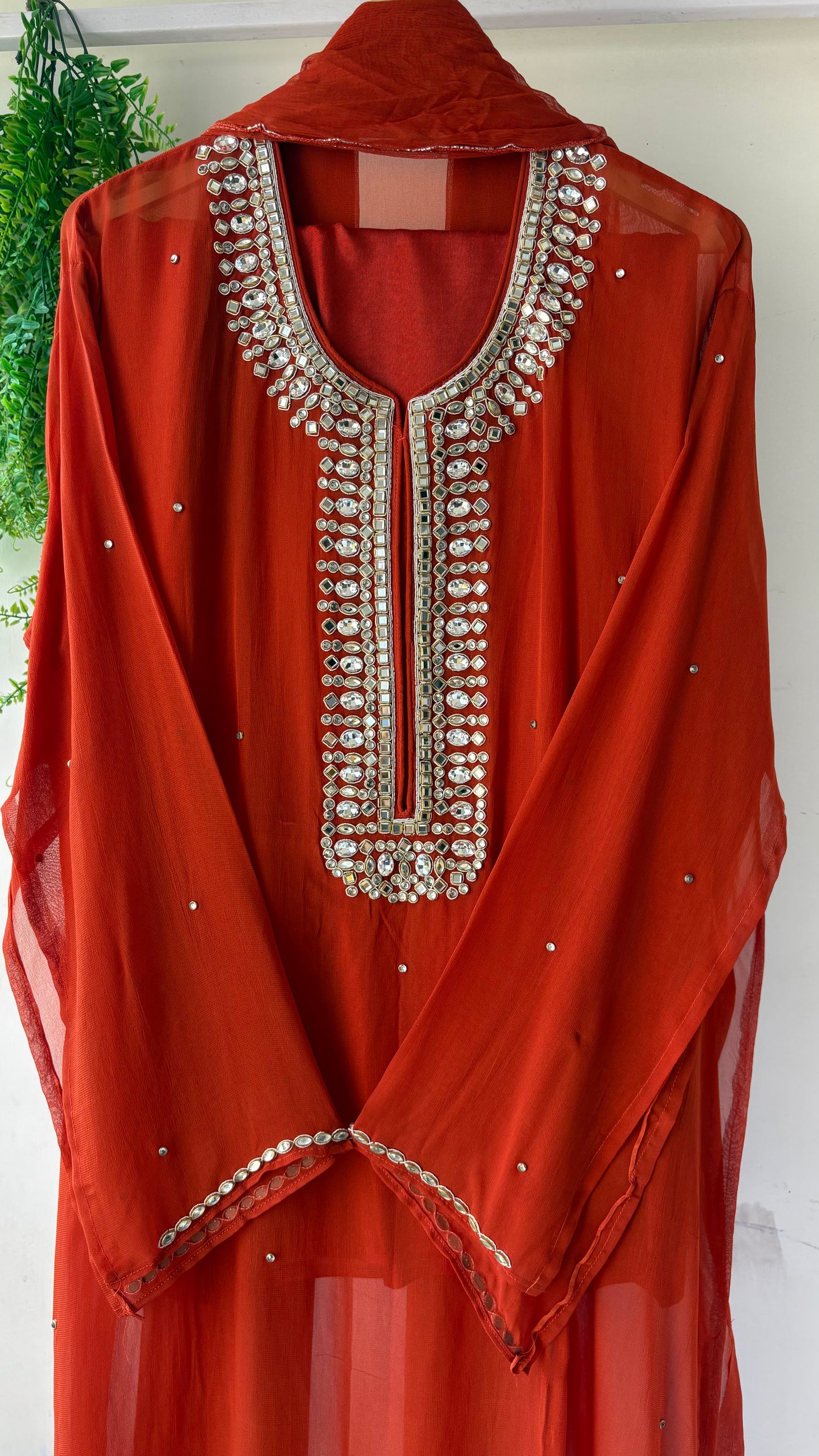 New Riyasa  Handcrafted  sarwoski embroidery and zardozi embroidery Semi-Stitched Suit