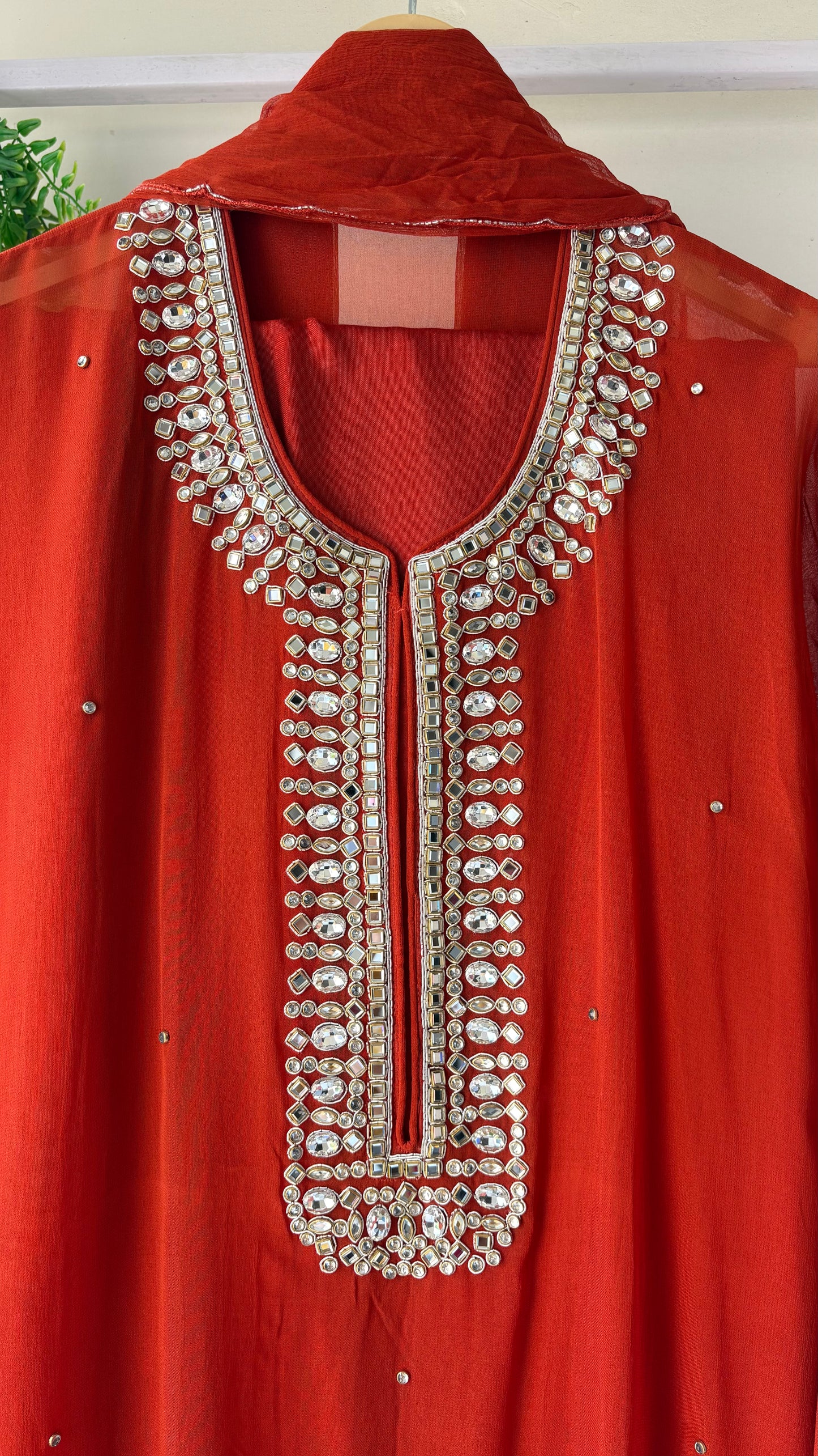 New Riyasa  Handcrafted  sarwoski embroidery and zardozi embroidery Semi-Stitched Suit