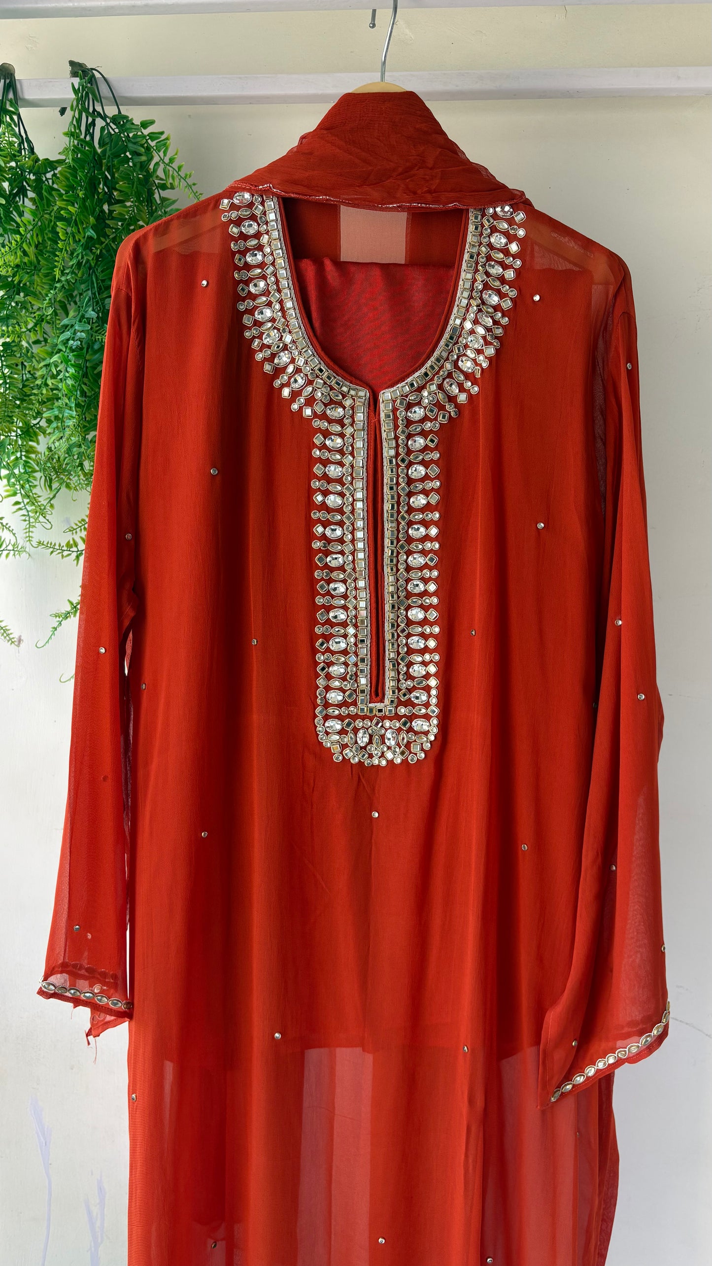 New Riyasa  Handcrafted  sarwoski embroidery and zardozi embroidery Semi-Stitched Suit
