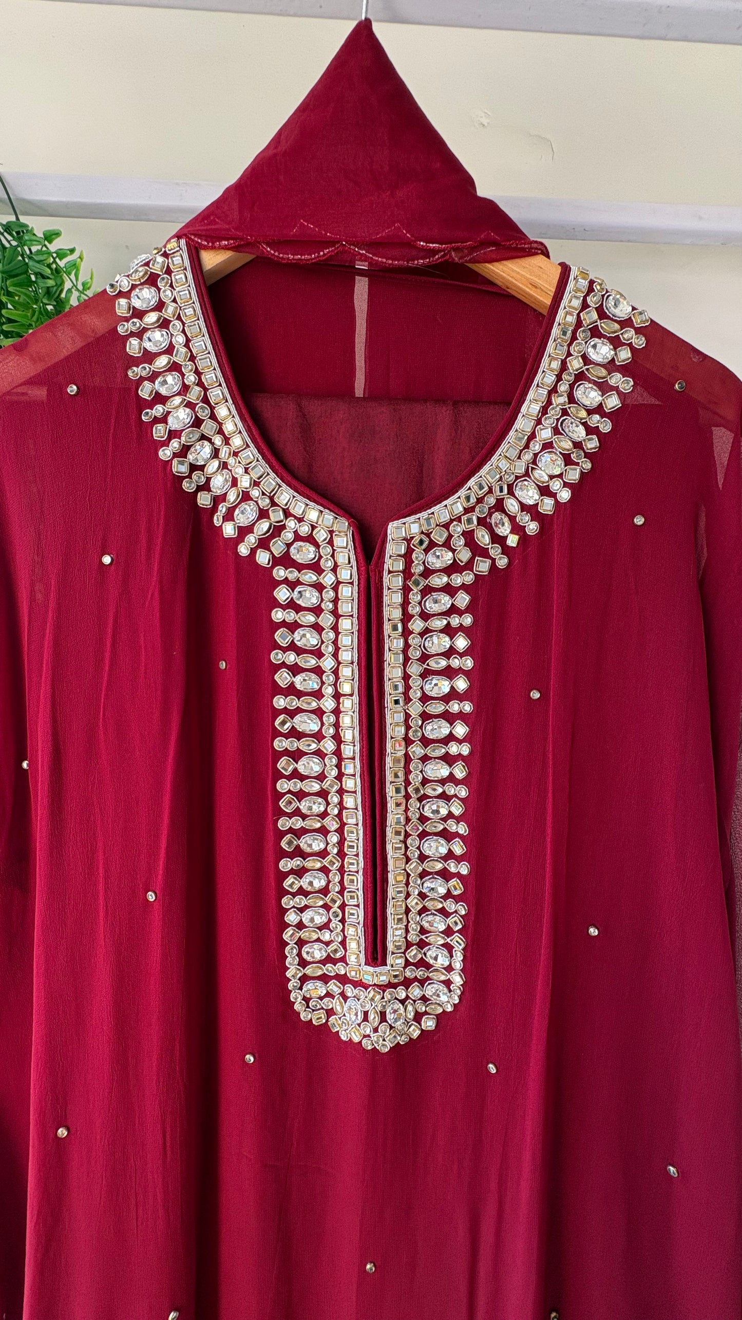 New Riyasa  Handcrafted  sarwoski embroidery and zardozi embroidery Semi-Stitched Suit