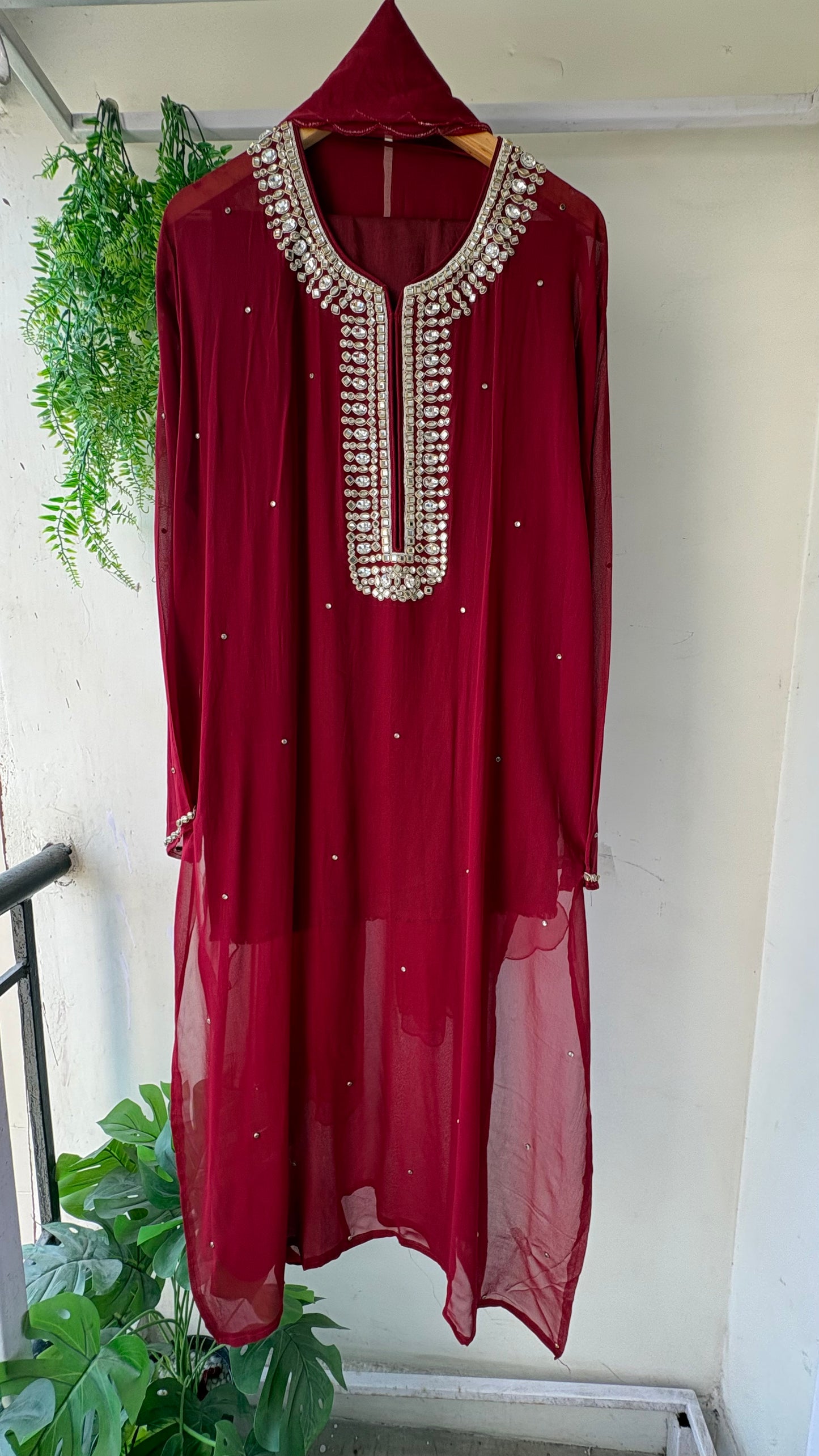 New Riyasa  Handcrafted  sarwoski embroidery and zardozi embroidery Semi-Stitched Suit
