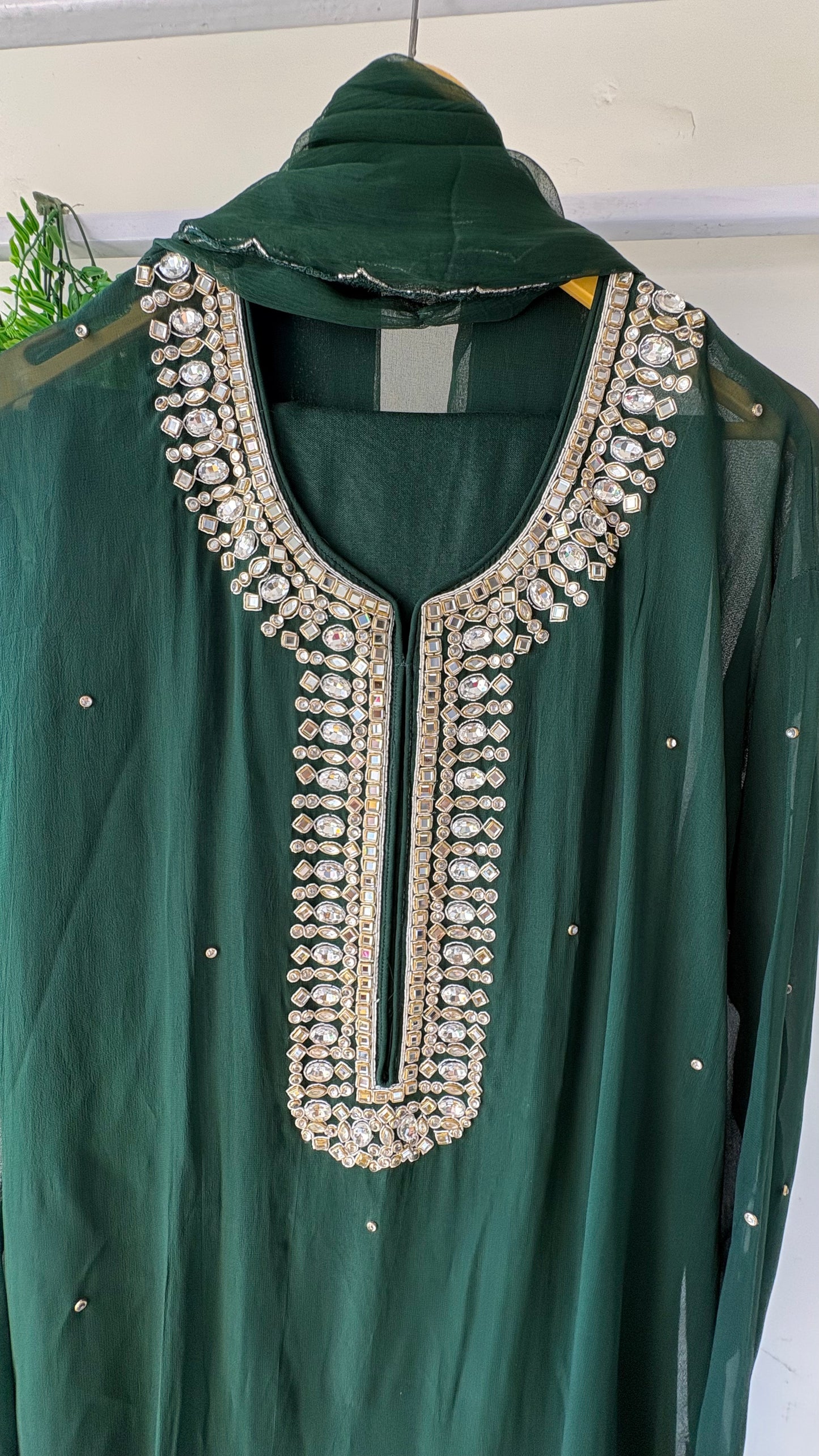 New Riyasa  Handcrafted  sarwoski embroidery and zardozi embroidery Semi-Stitched Suit