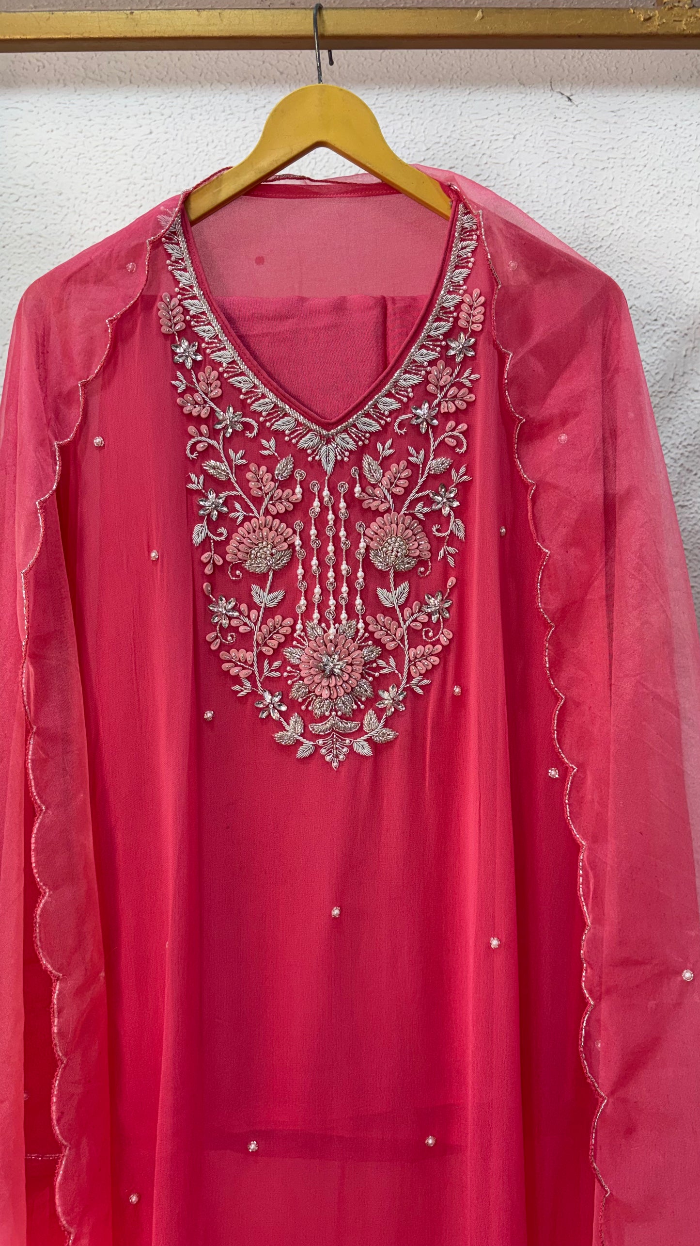 New KHWAB katdanas embroidery  & Pearl Work  Embroidered Semi-Stitched Suits