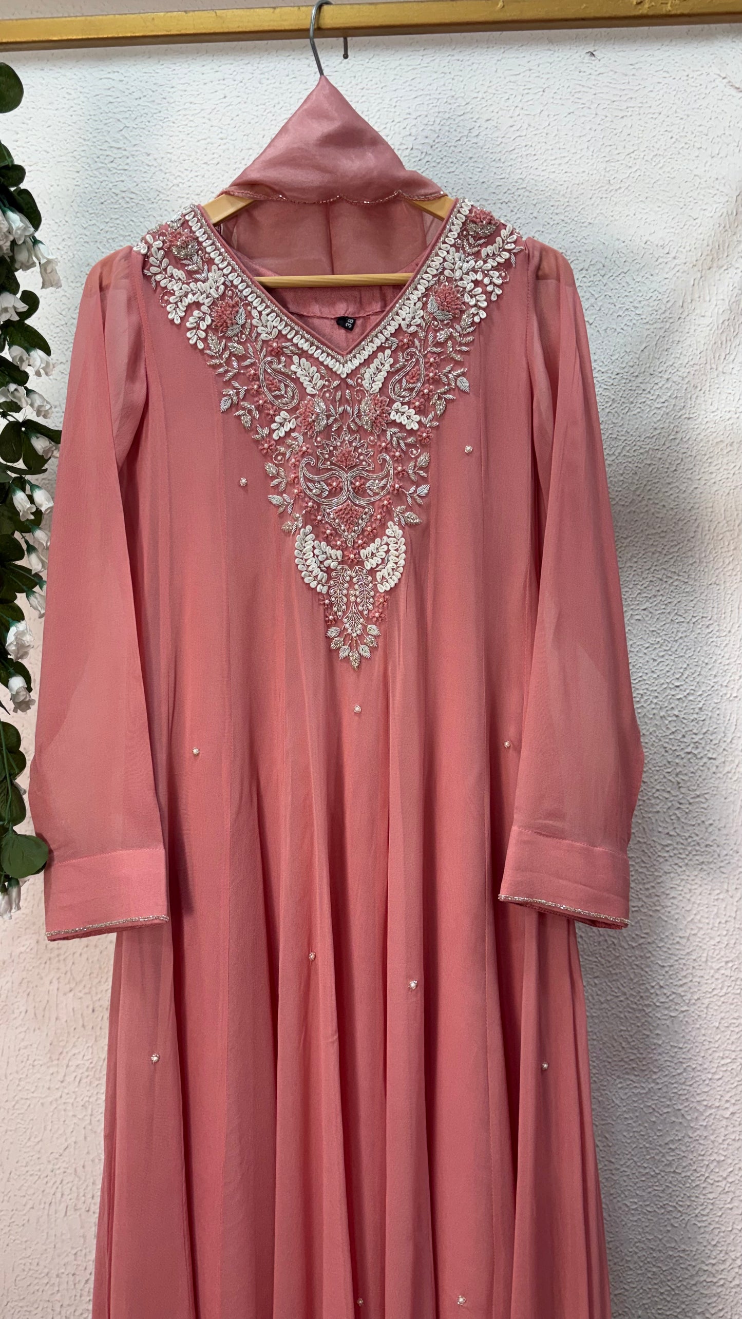Gulnaar Blush Katdana & Sequin Embroidered Anarkali Suit Set ✨🌸