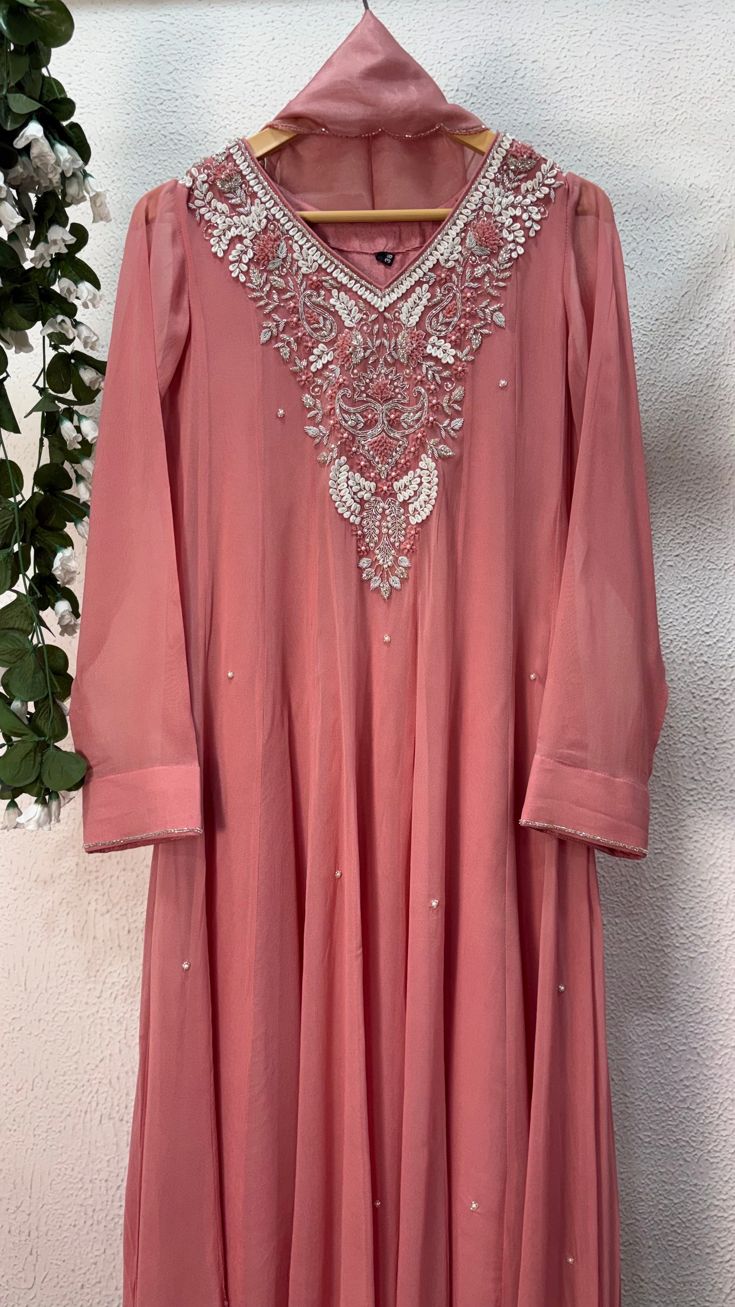 Gulnaar Blush Katdana & Sequin Embroidered Anarkali Suit Set ✨🌸
