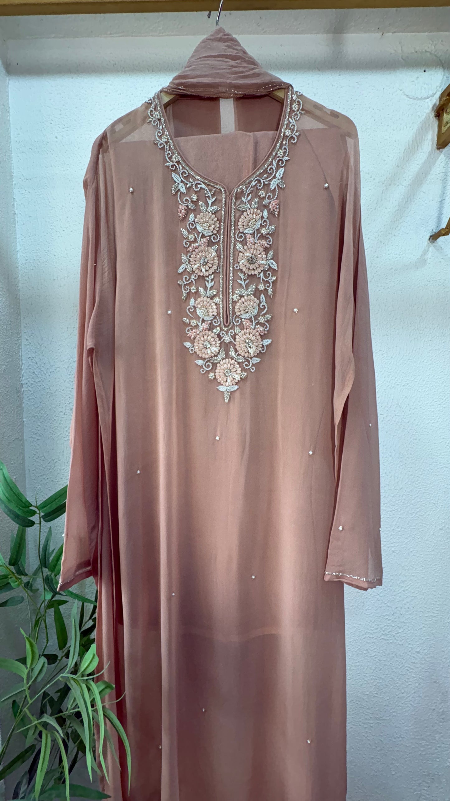 Pastel Handcrafted Semi-Stitched Suit Set