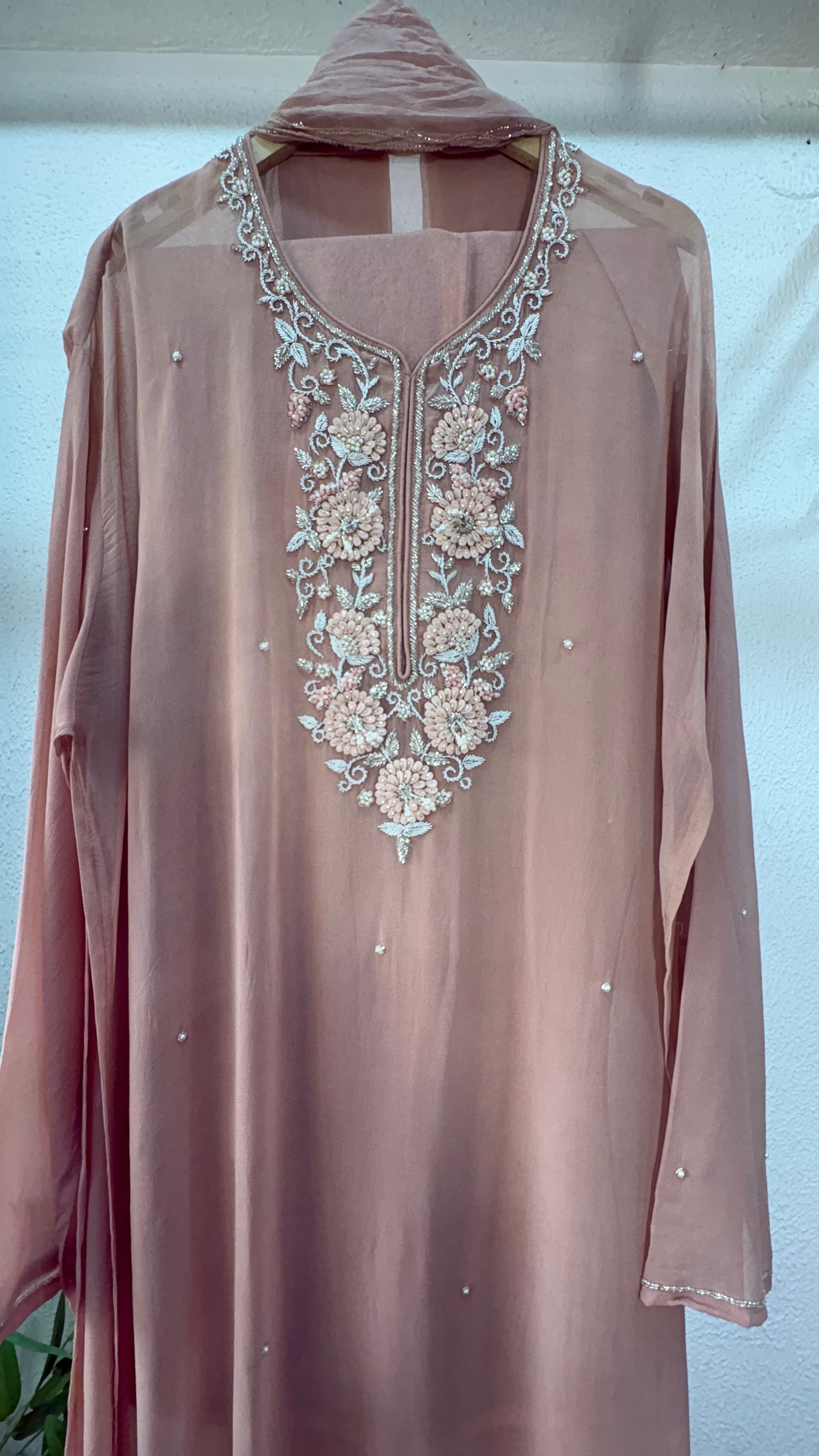 Pastel Handcrafted Semi-Stitched Suit Set