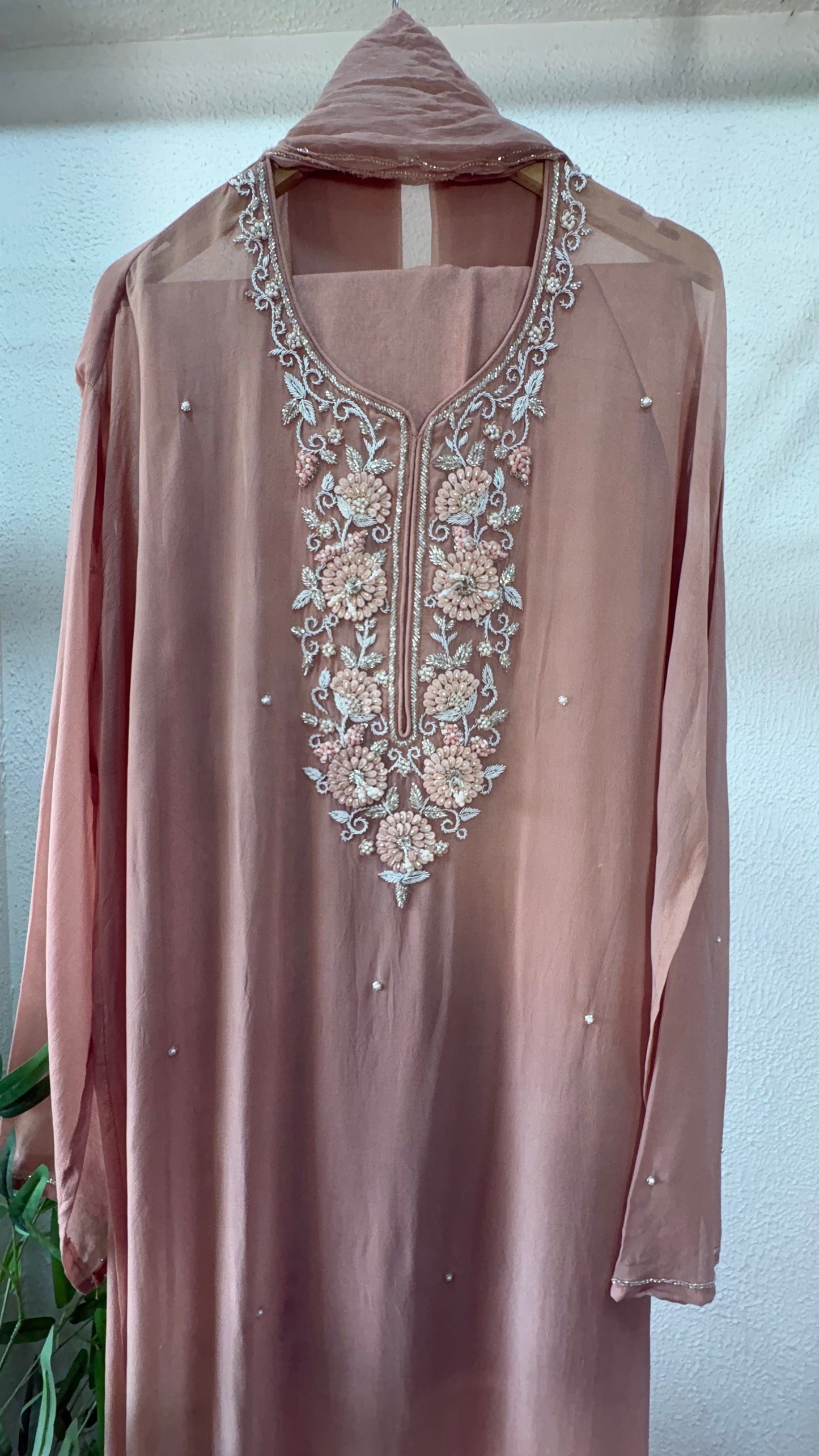 Pastel Handcrafted Semi-Stitched Suit Set