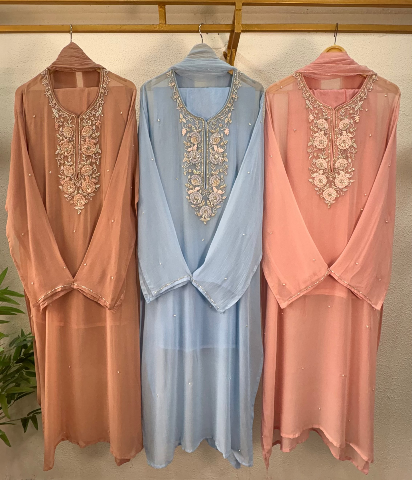 Pastel Handcrafted Semi-Stitched Suit Set