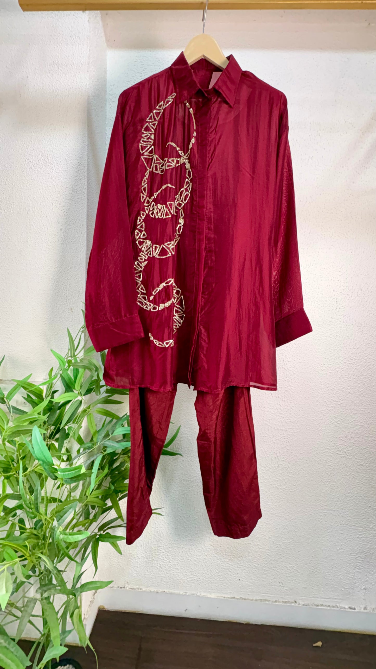 Beautiful  Embellished Organza Co-Ord Set