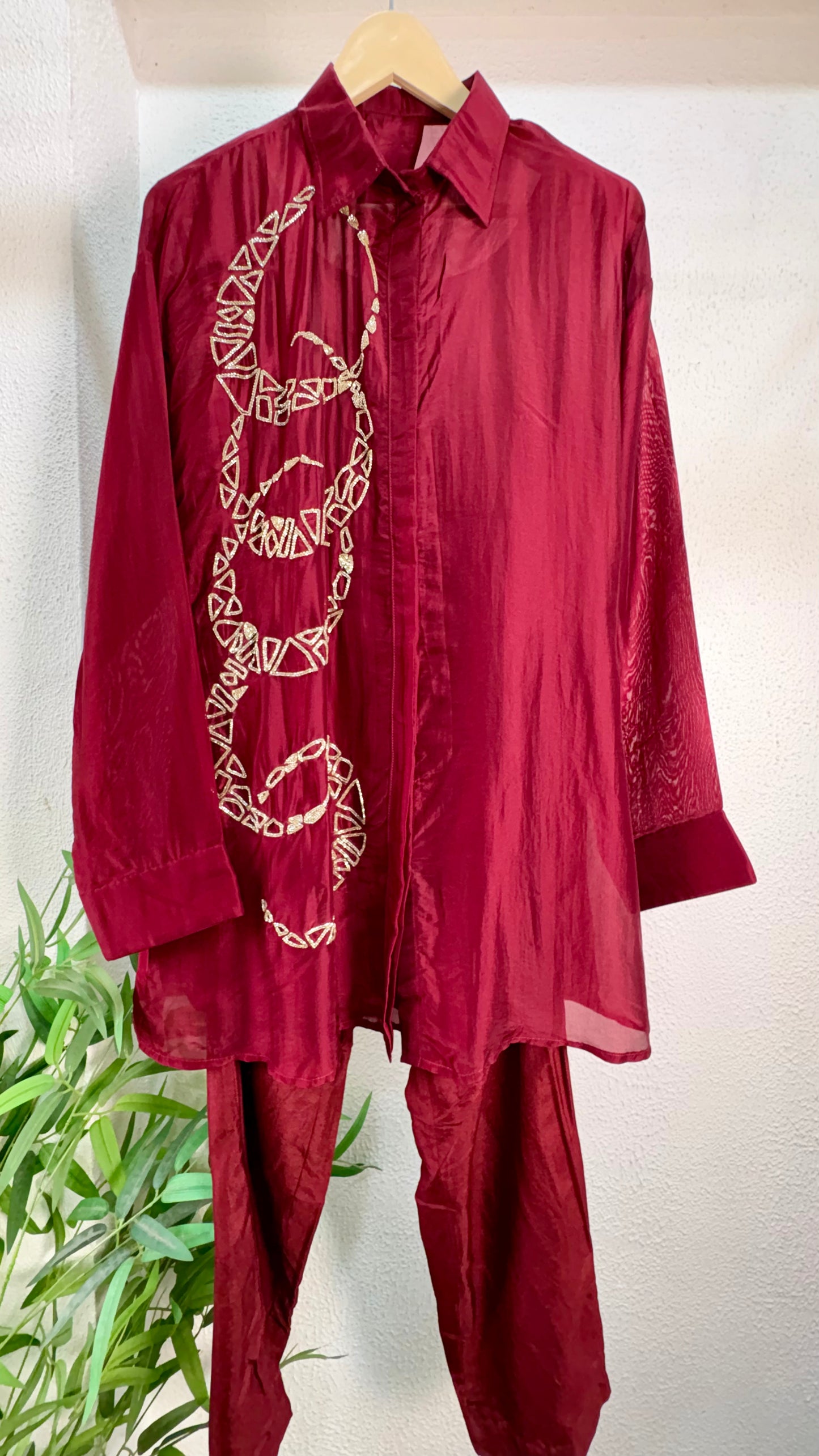 Beautiful  Embellished Organza Co-Ord Set