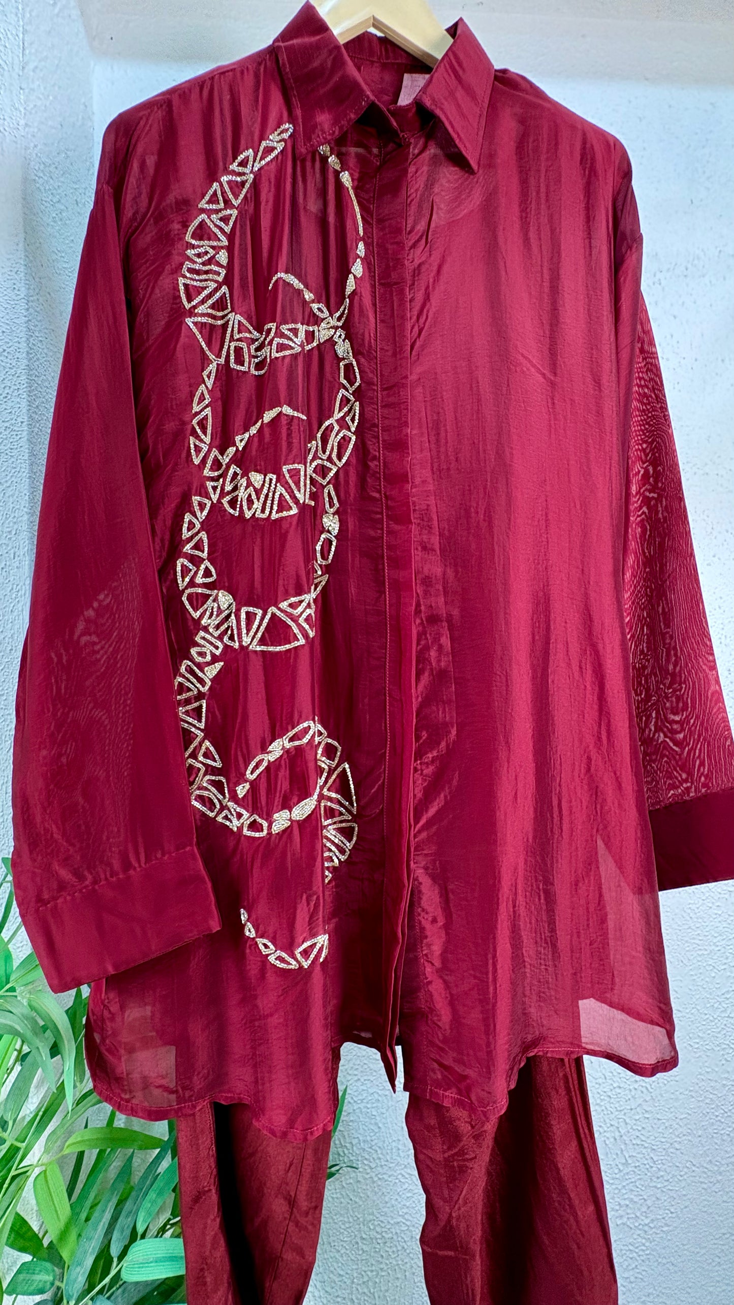 Beautiful  Embellished Organza Co-Ord Set
