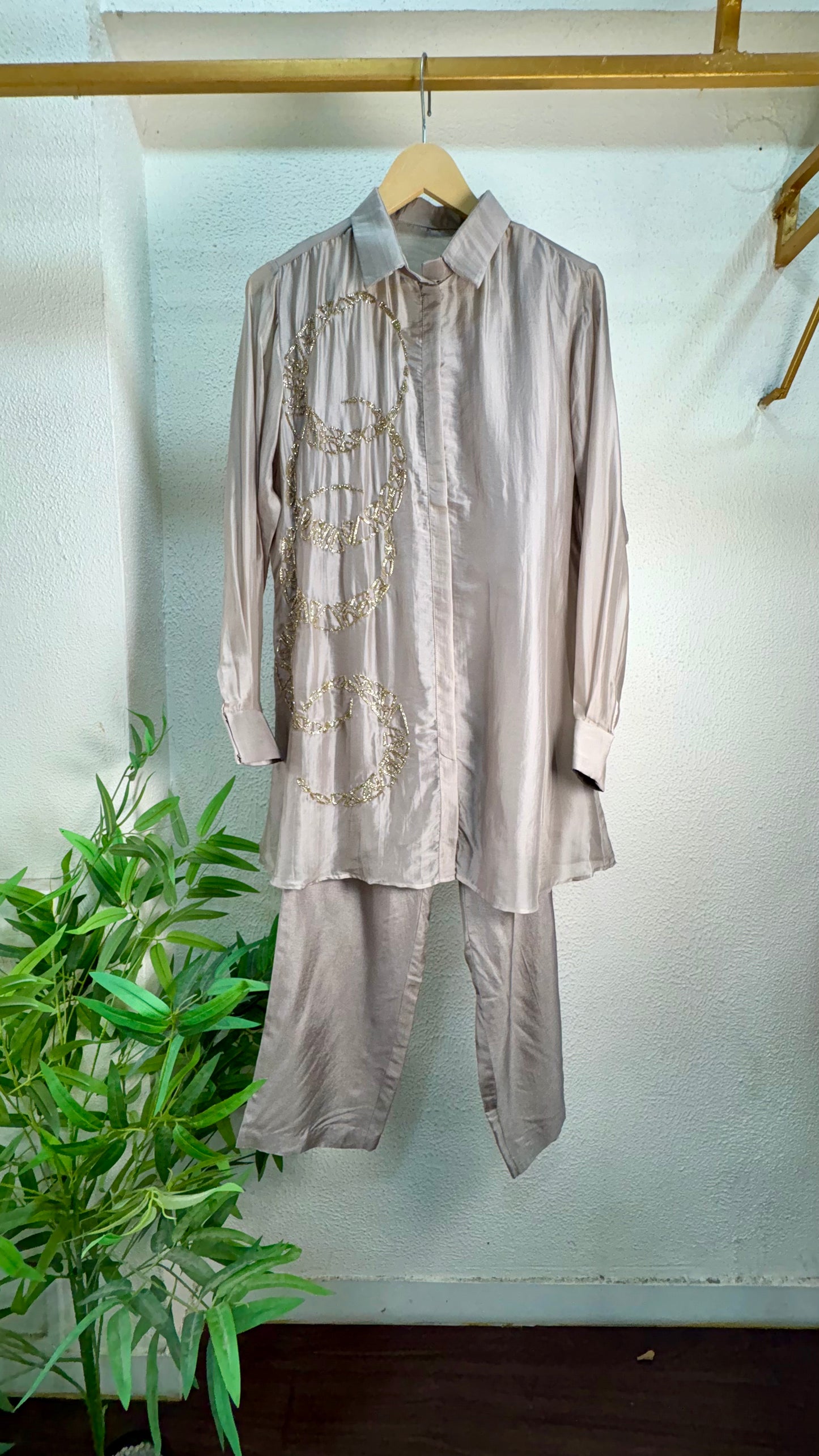 Beautiful  Embellished Organza Co-Ord Set