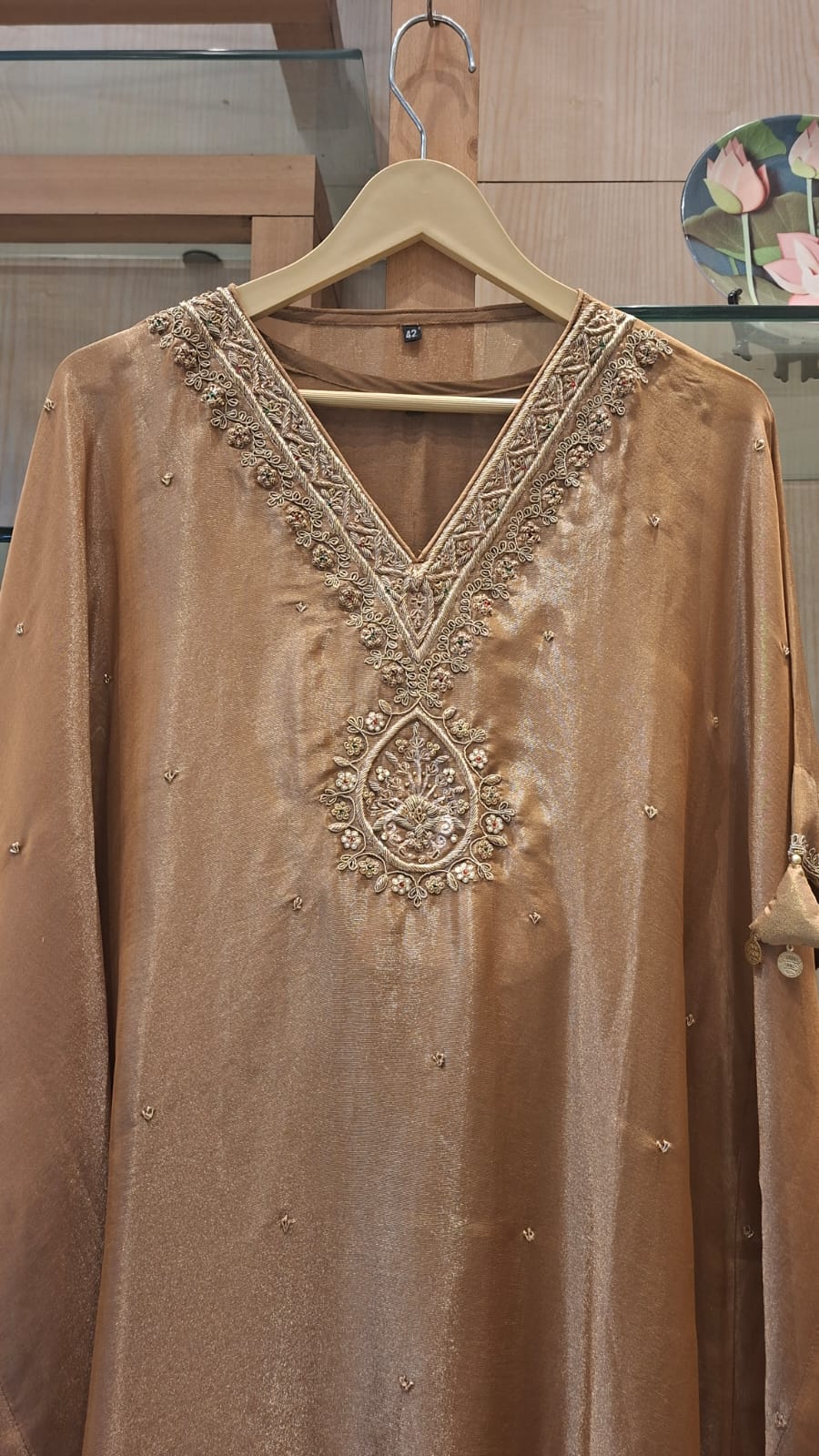 Royal Drape Embellished Tissue Kaftan