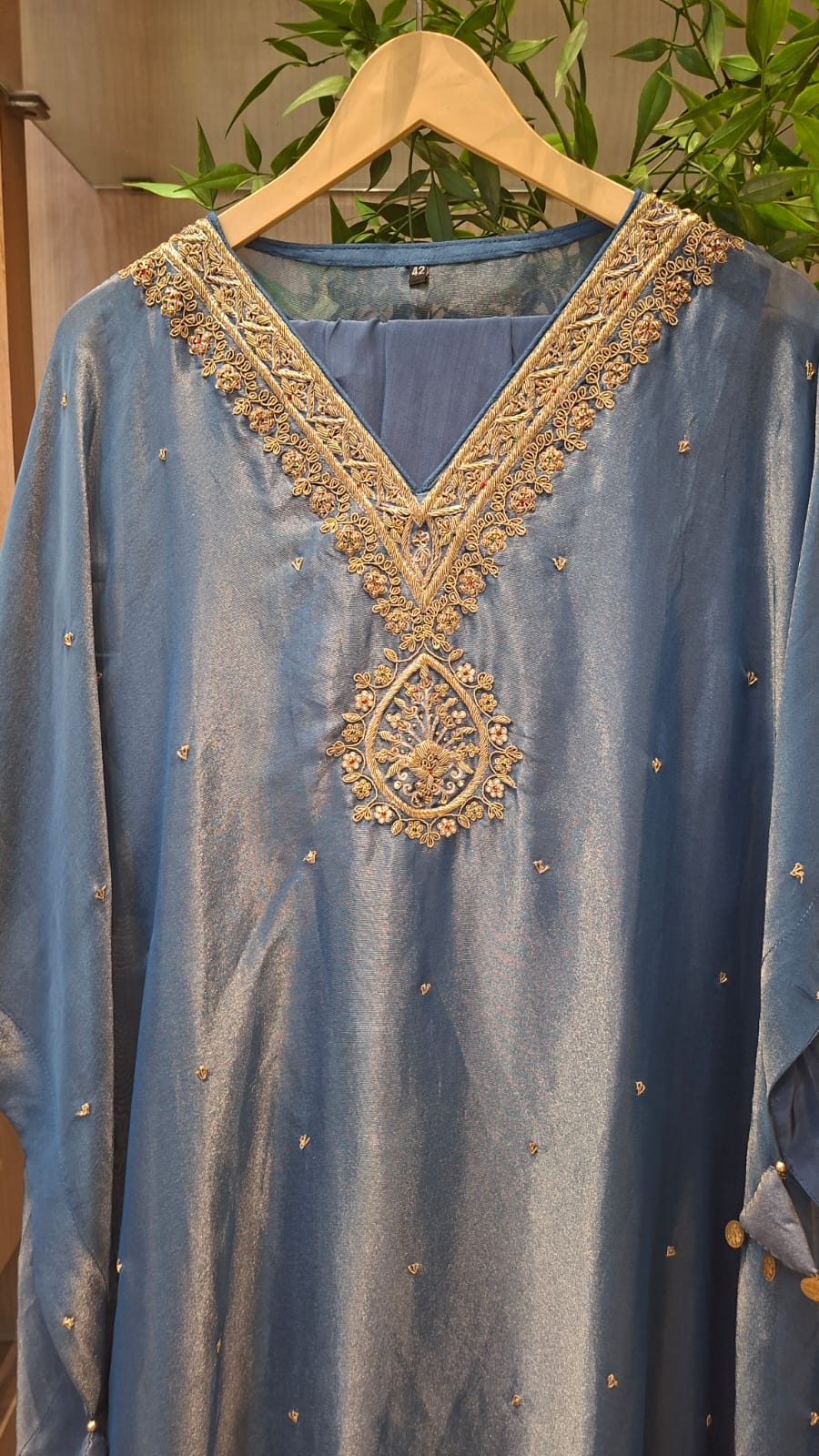 Royal Drape Embellished Tissue Kaftan