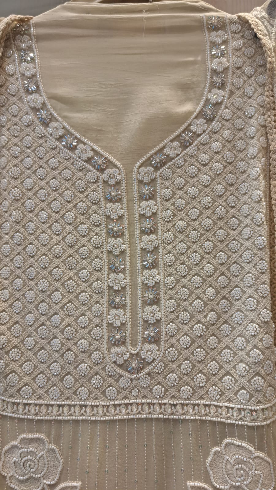 Lucknowi chikankari Unstitched Suit Set 3