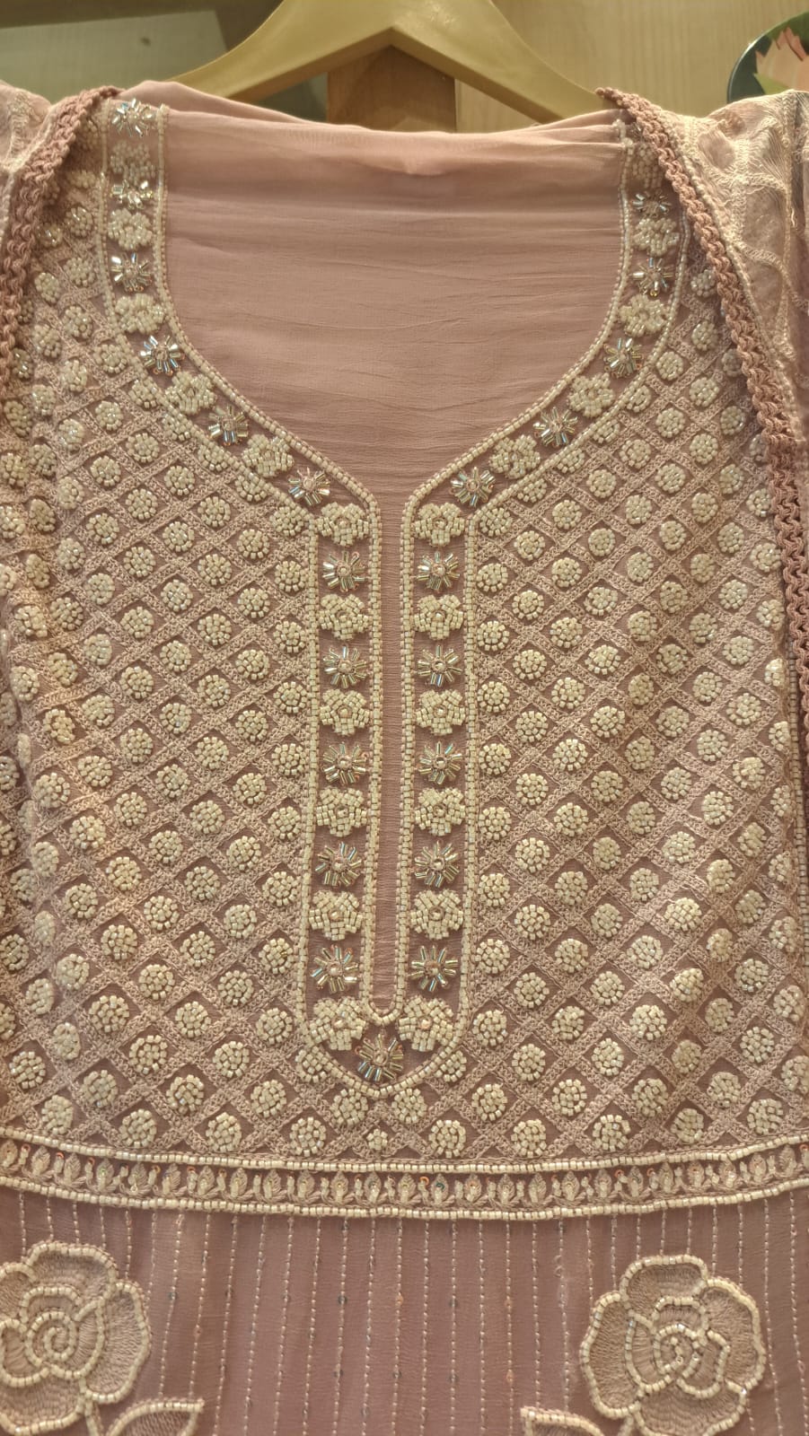 Lucknowi chikankari Unstitched Suit Set 3