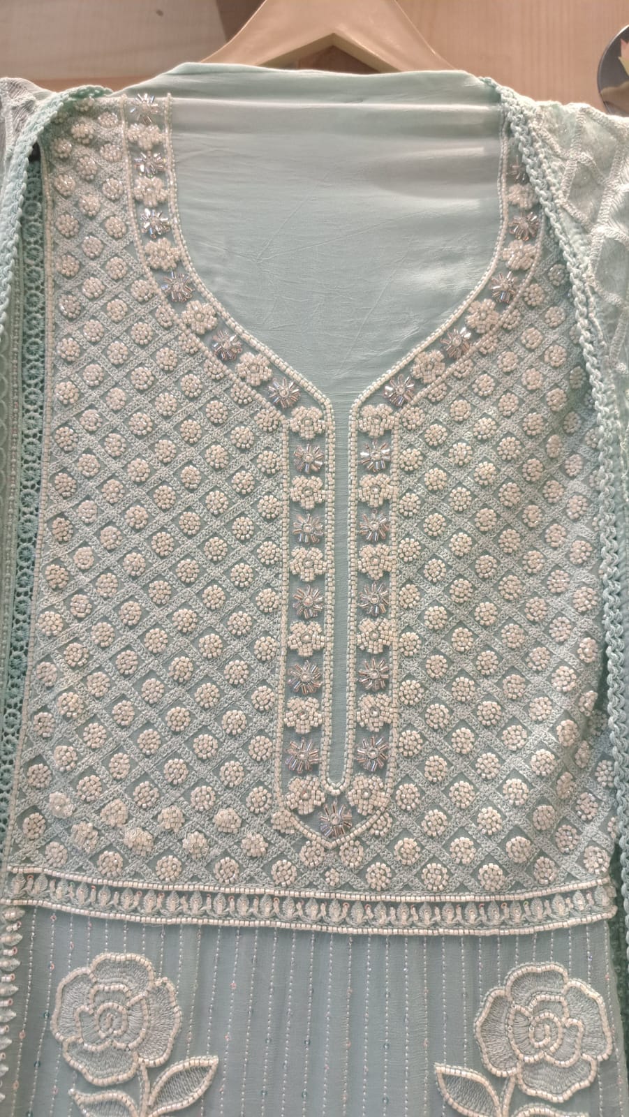 Lucknowi chikankari Unstitched Suit Set 3