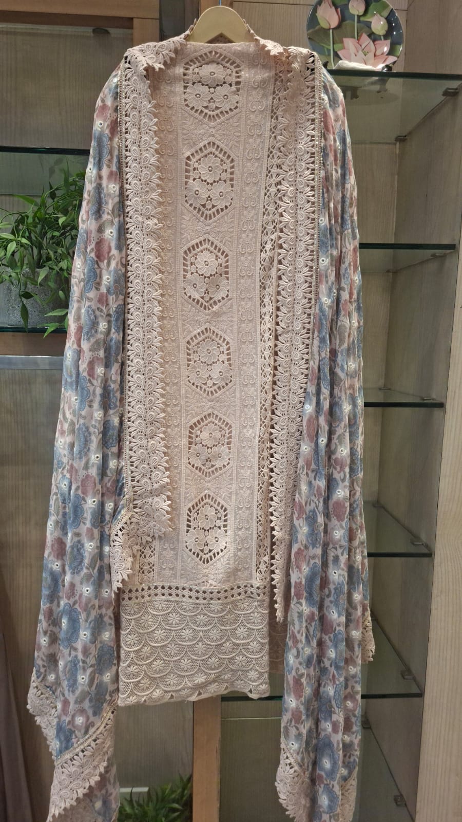 Lucknowi chikankari Unstitched Suit Set 2