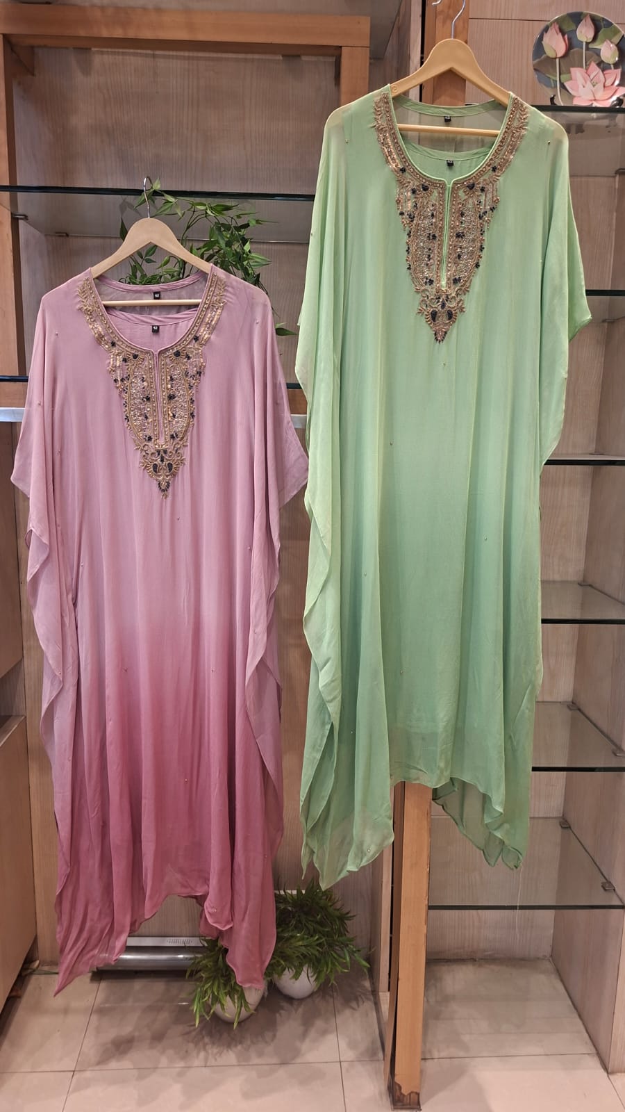 Sunehri  Zardozi Embroidered Georgette Kaftan