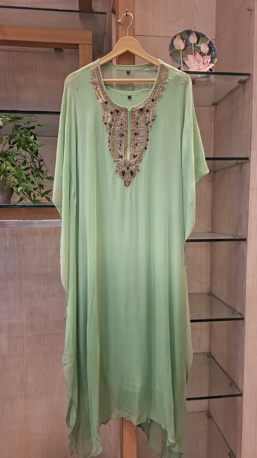 Sunehri  Zardozi Embroidered Georgette Kaftan