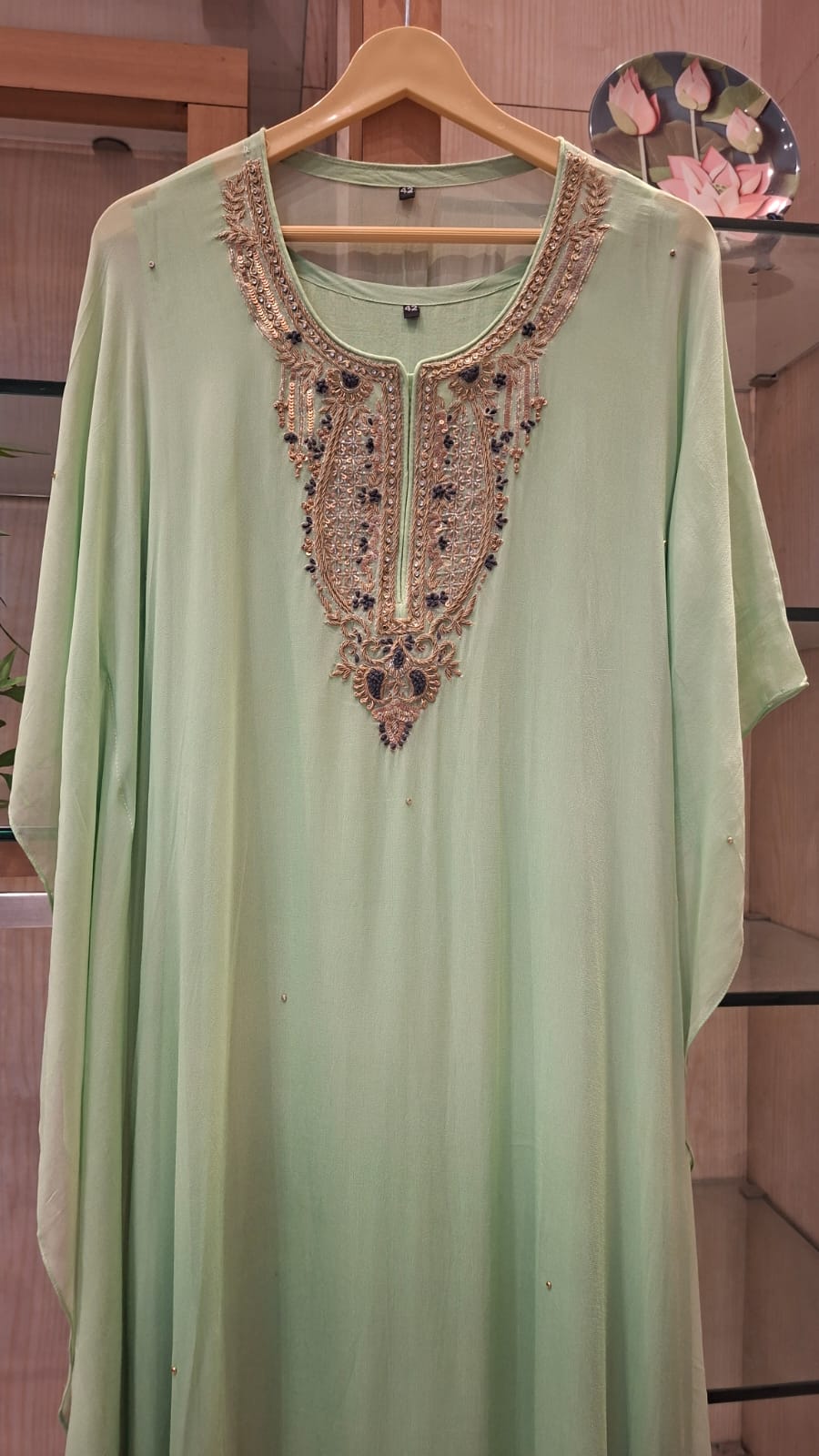 Sunehri  Zardozi Embroidered Georgette Kaftan