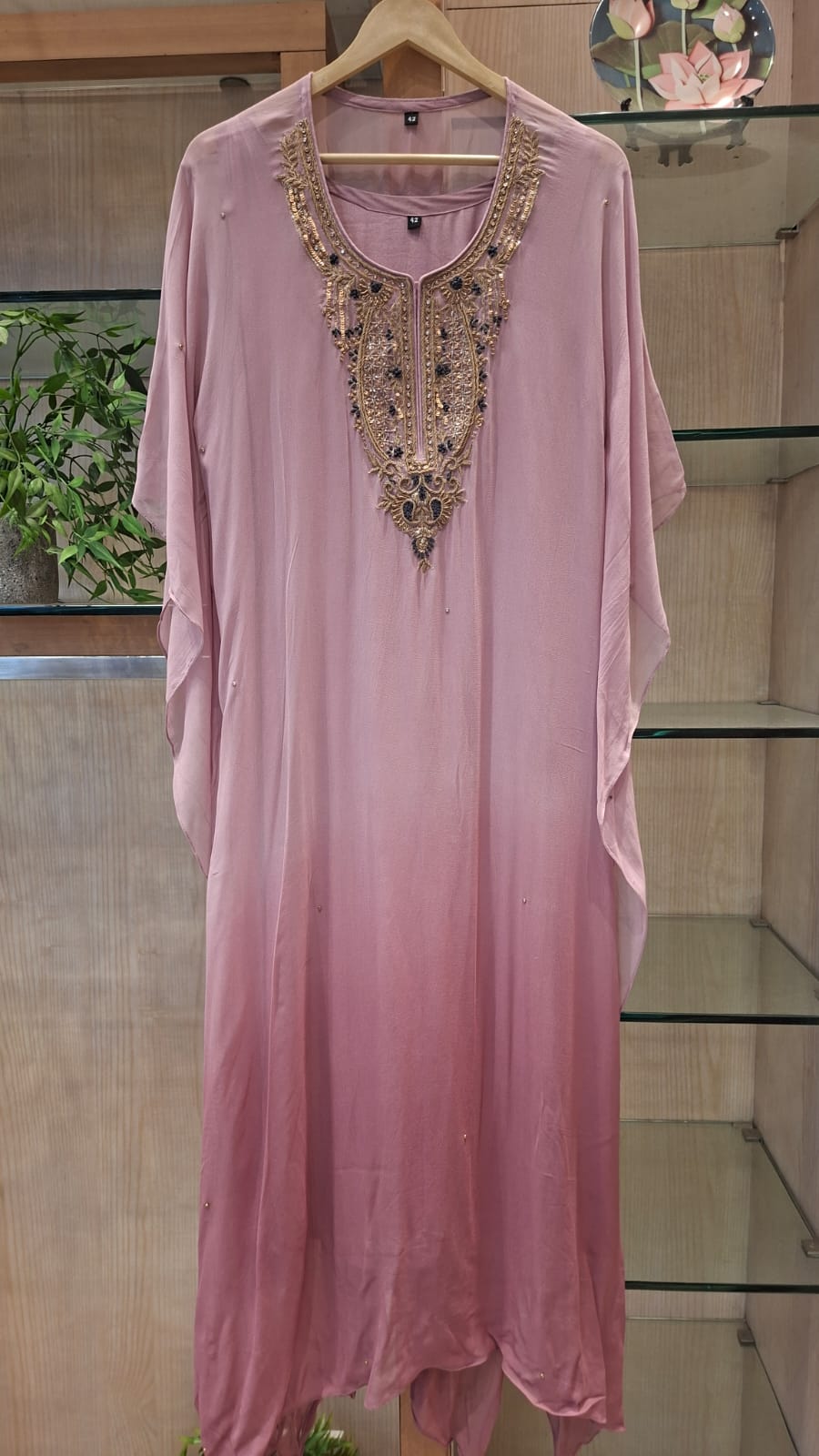 Sunehri  Zardozi Embroidered Georgette Kaftan
