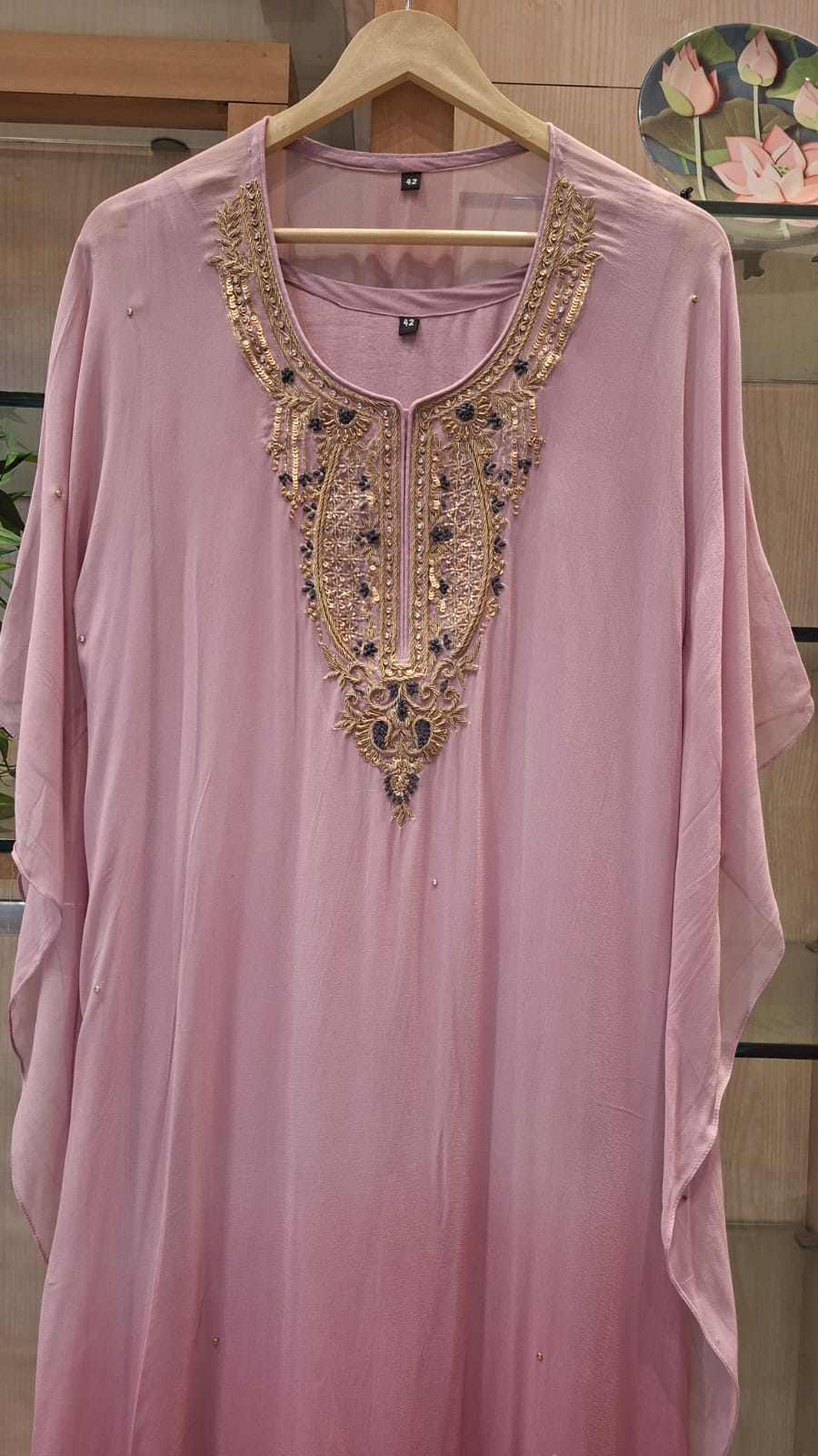 Sunehri  Zardozi Embroidered Georgette Kaftan