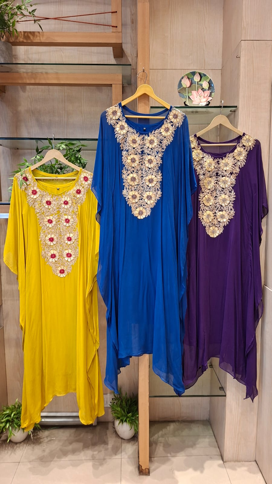 Gota Patti Floral Kaftan
