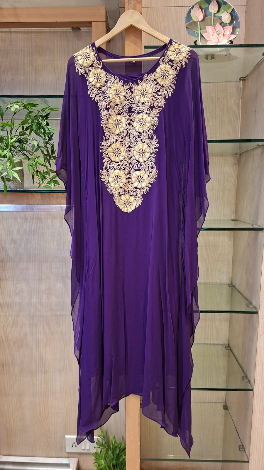Gota Patti Floral Kaftan