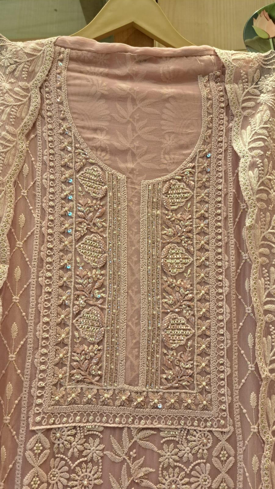 Lucknowi chikankari Unstitched Suit Set