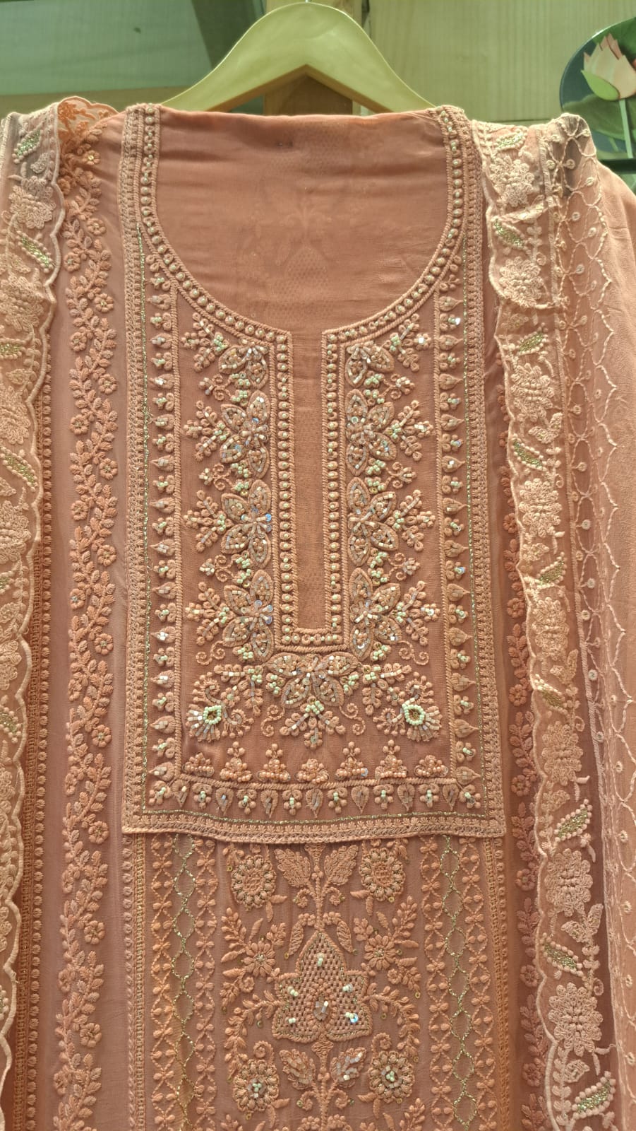 Lucknowi chikankari Unstitched Suit Set