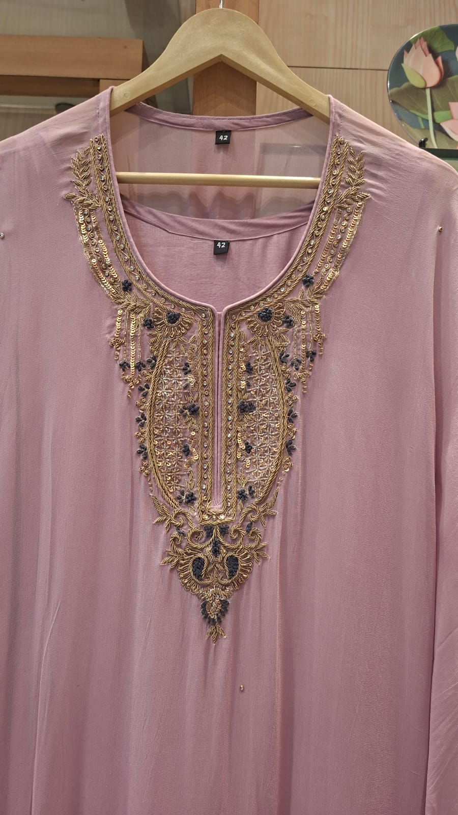 Sunehri  Zardozi Embroidered Georgette Kaftan