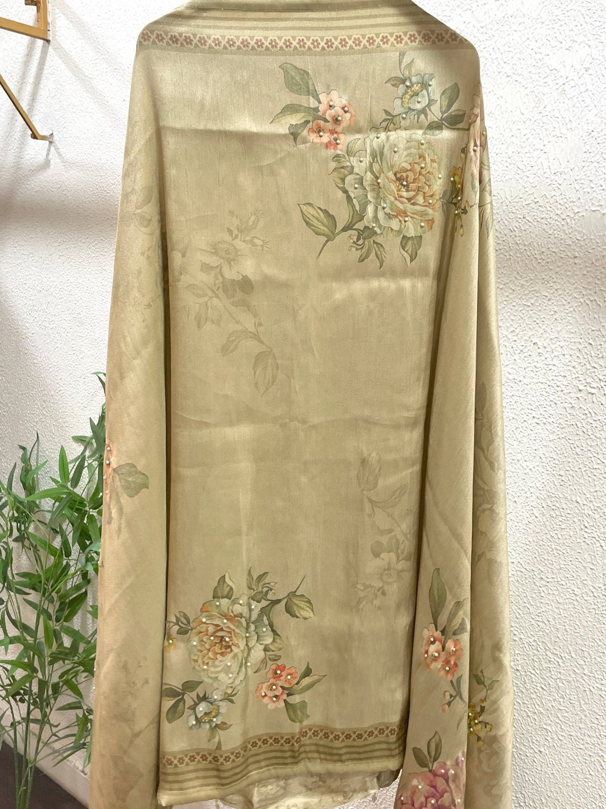 Floral Motif Silk Unstitched Suit Set - J.BEHARI