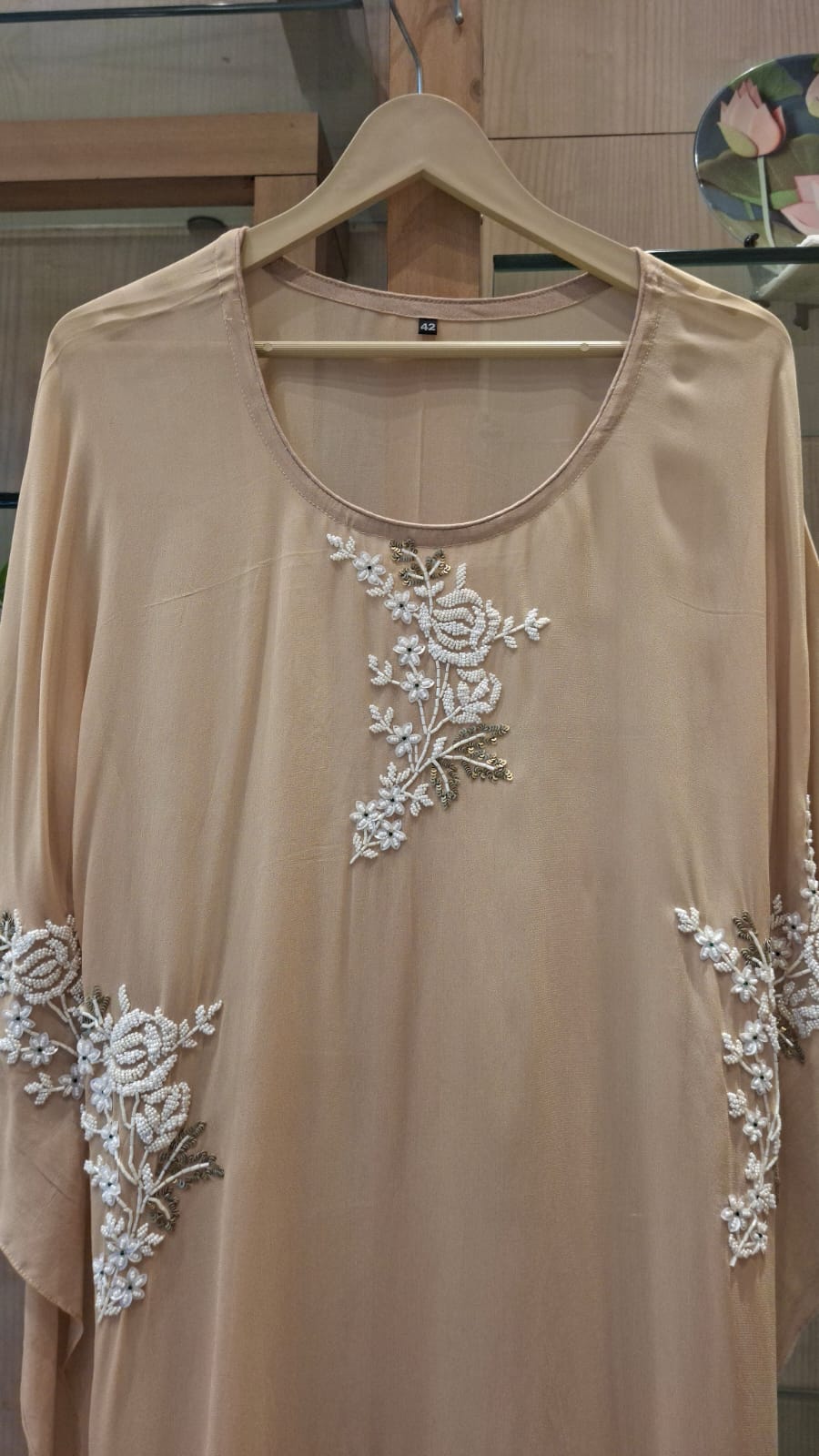 Floral Pearl Drape Kaftan - J.BEHARI