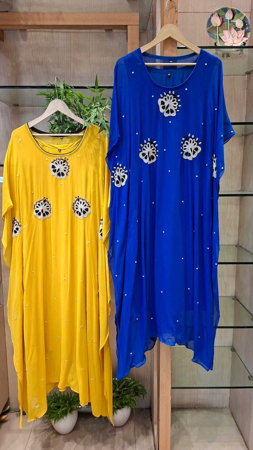 handcrafted georgette kaftans - J.BEHARI