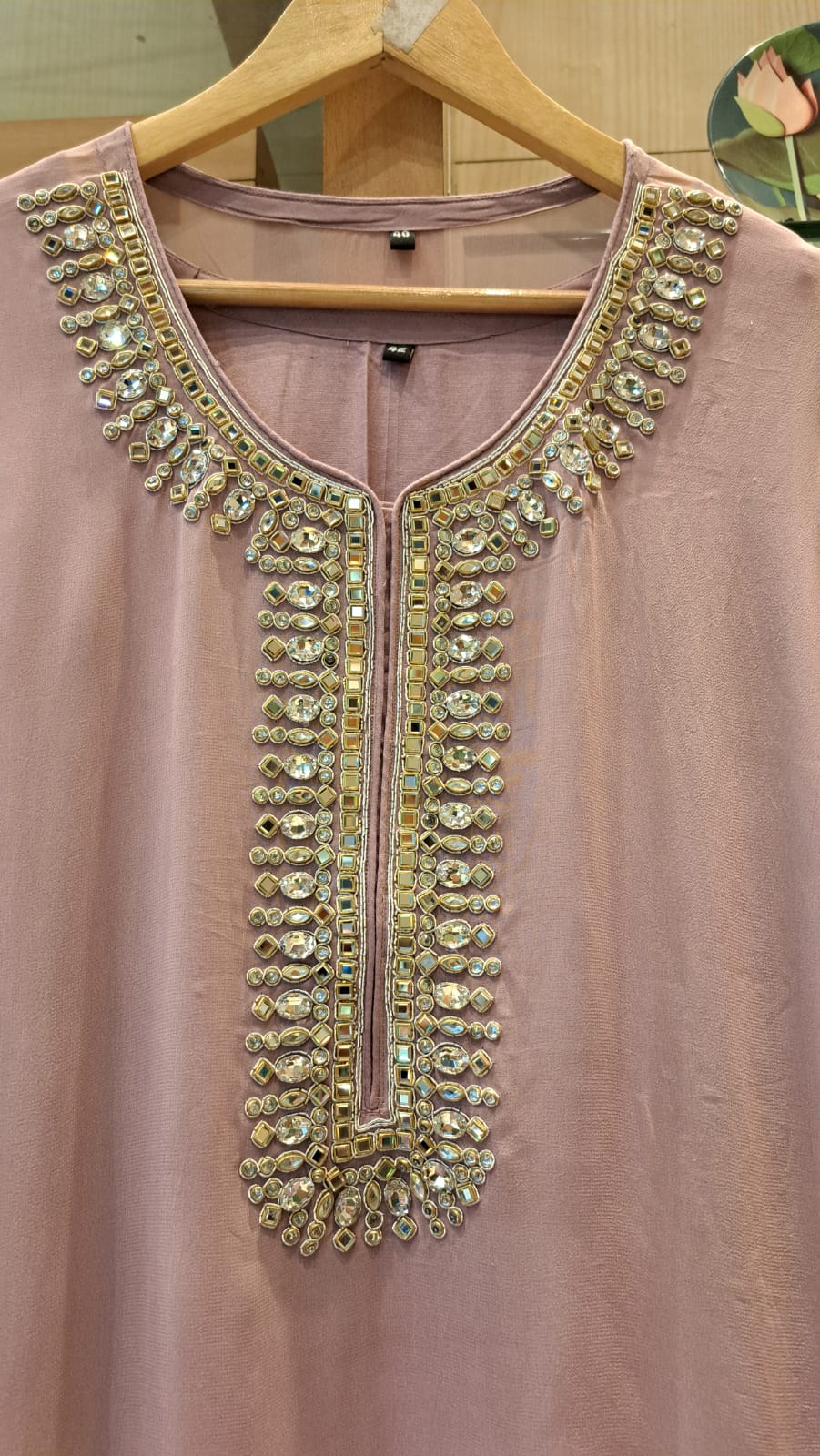 ***** handcrafted georgette kaftans sarwoskis pastels ***** - J.BEHARI