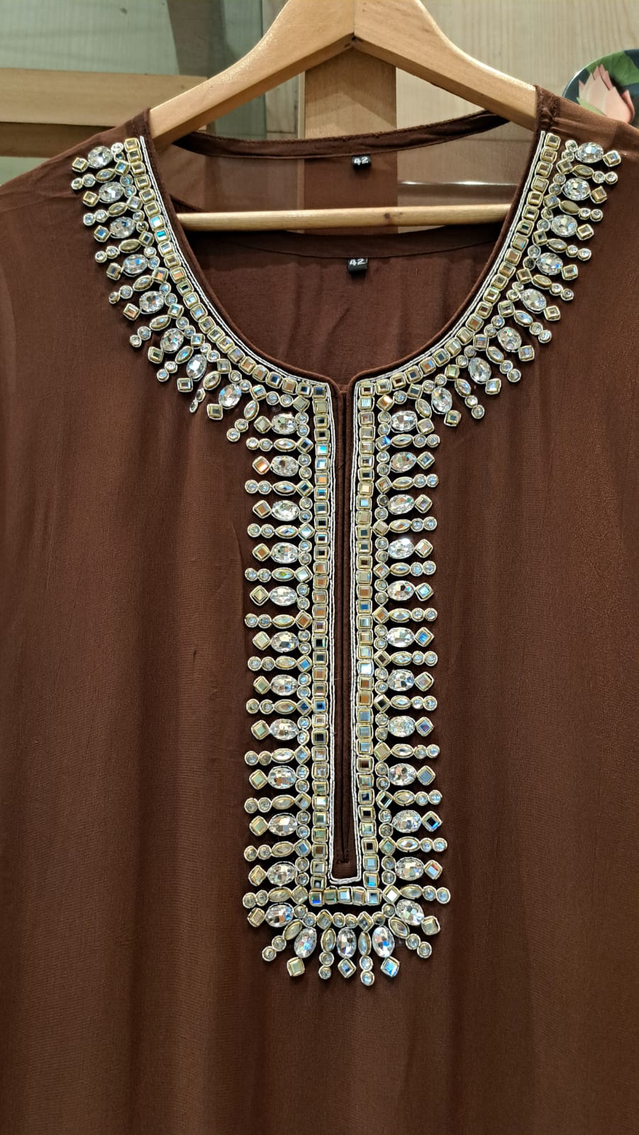 ***** handcrafted georgette kaftans sarwoskis pastels ***** - J.BEHARI