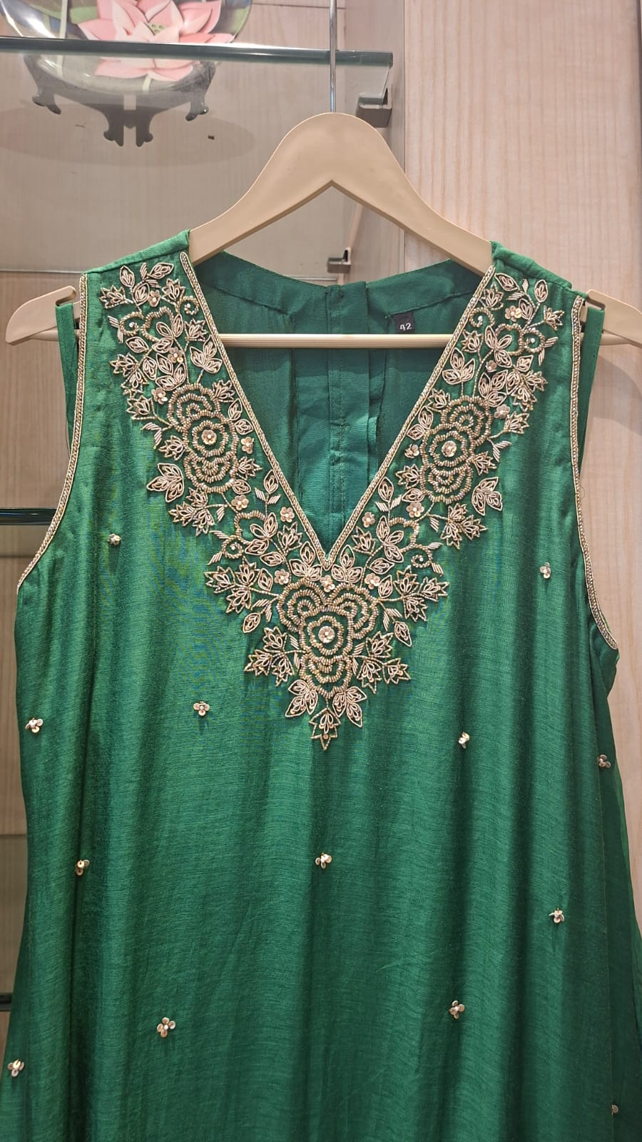 Luxury Handcrafted Mul Chanderi Embroidered Suit Set - J.BEHARI