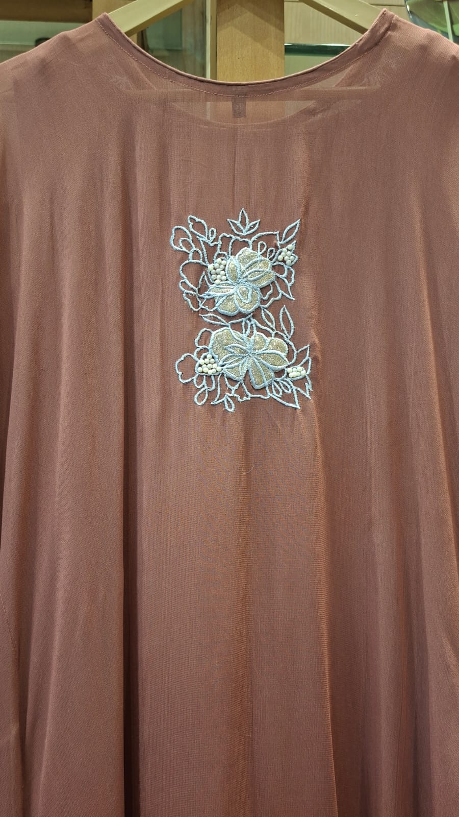 Mink Royale Brown Georgette Kaftan - J.BEHARI