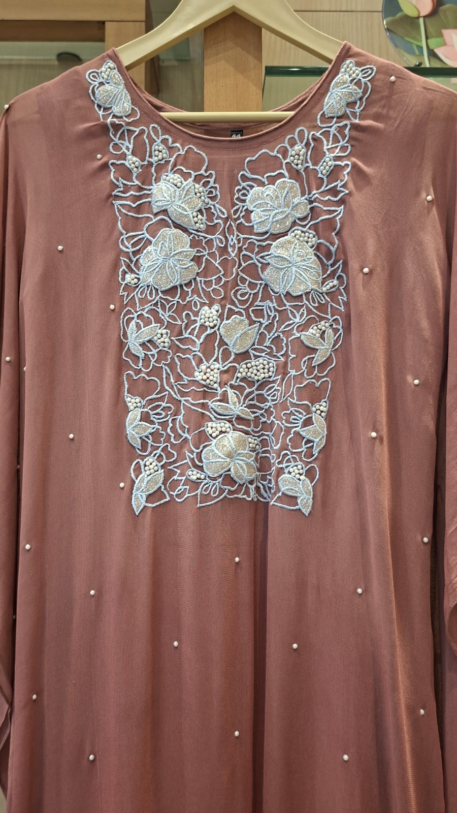 Mink Royale Brown Georgette Kaftan - J.BEHARI