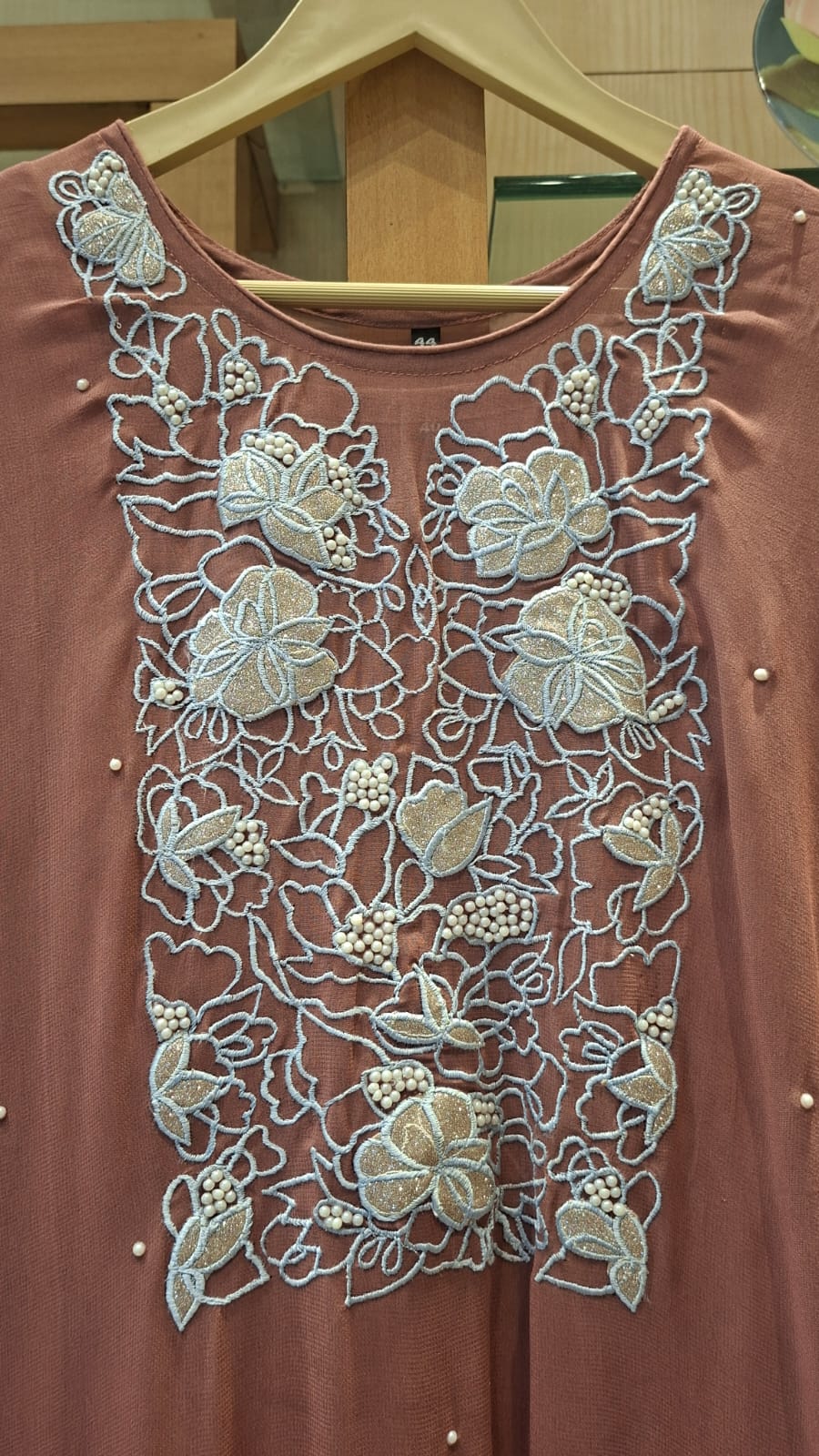 Mink Royale Brown Georgette Kaftan - J.BEHARI