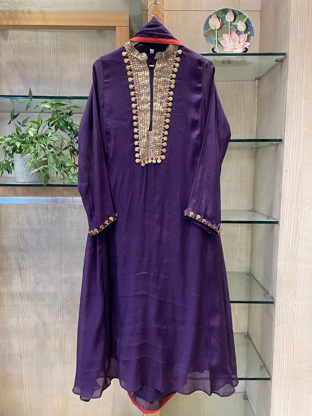 Mul Chanderi Zardozi Embroidered Suit Set - J.BEHARI
