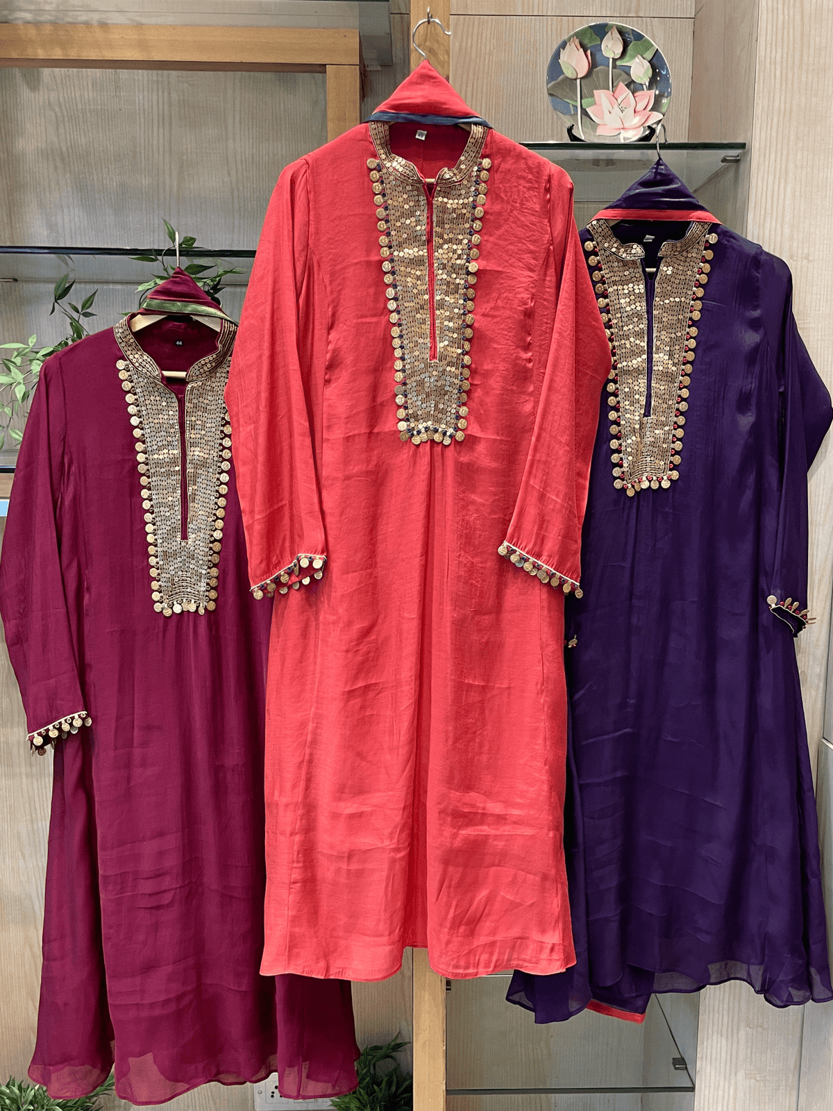 Mul Chanderi Zardozi Embroidered Suit Set - J.BEHARI