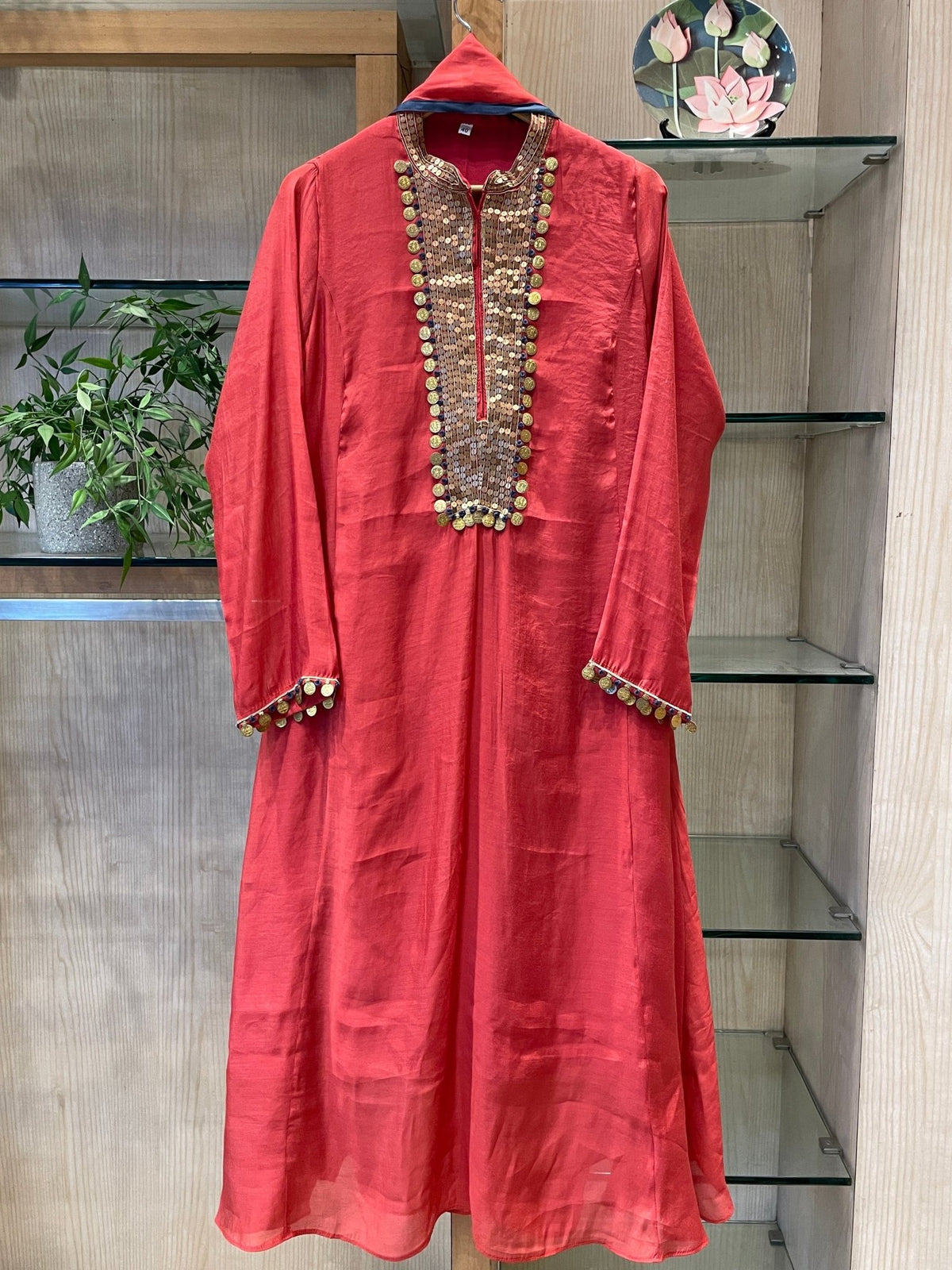 Mul Chanderi Zardozi Embroidered Suit Set - J.BEHARI