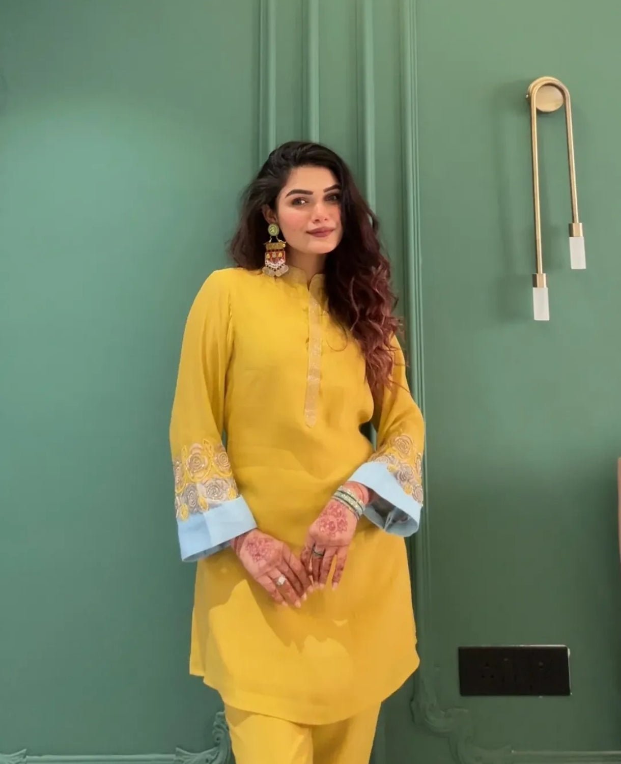 "Noor Bloom Embroidered Co - Ord Set" - J.BEHARI