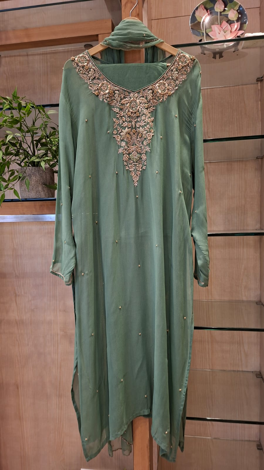 Privika georgette Sequin & Zardozi Semistitched Suits pcs - J.BEHARI