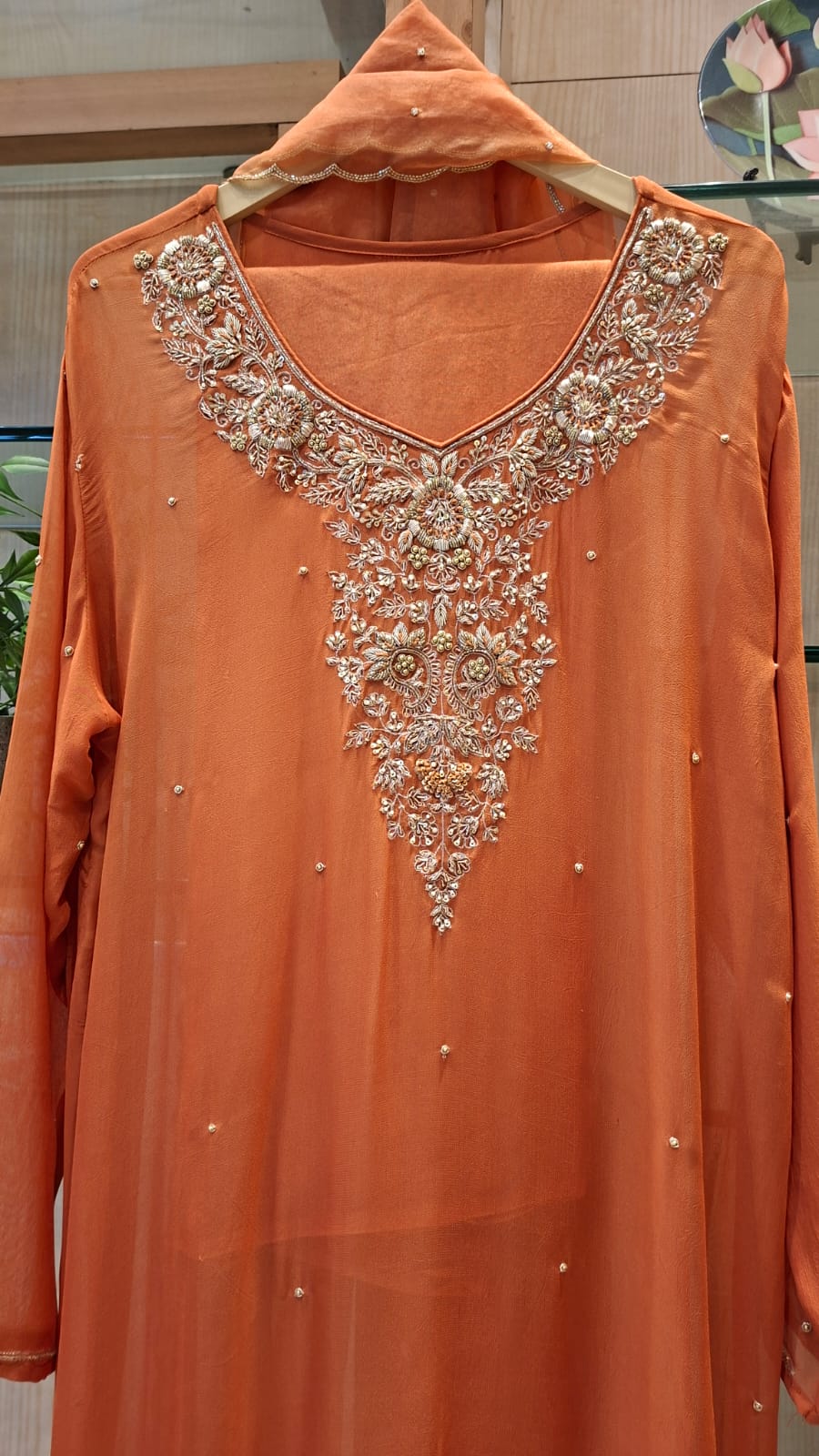 Privika georgette Sequin & Zardozi Semistitched Suits pcs - J.BEHARI